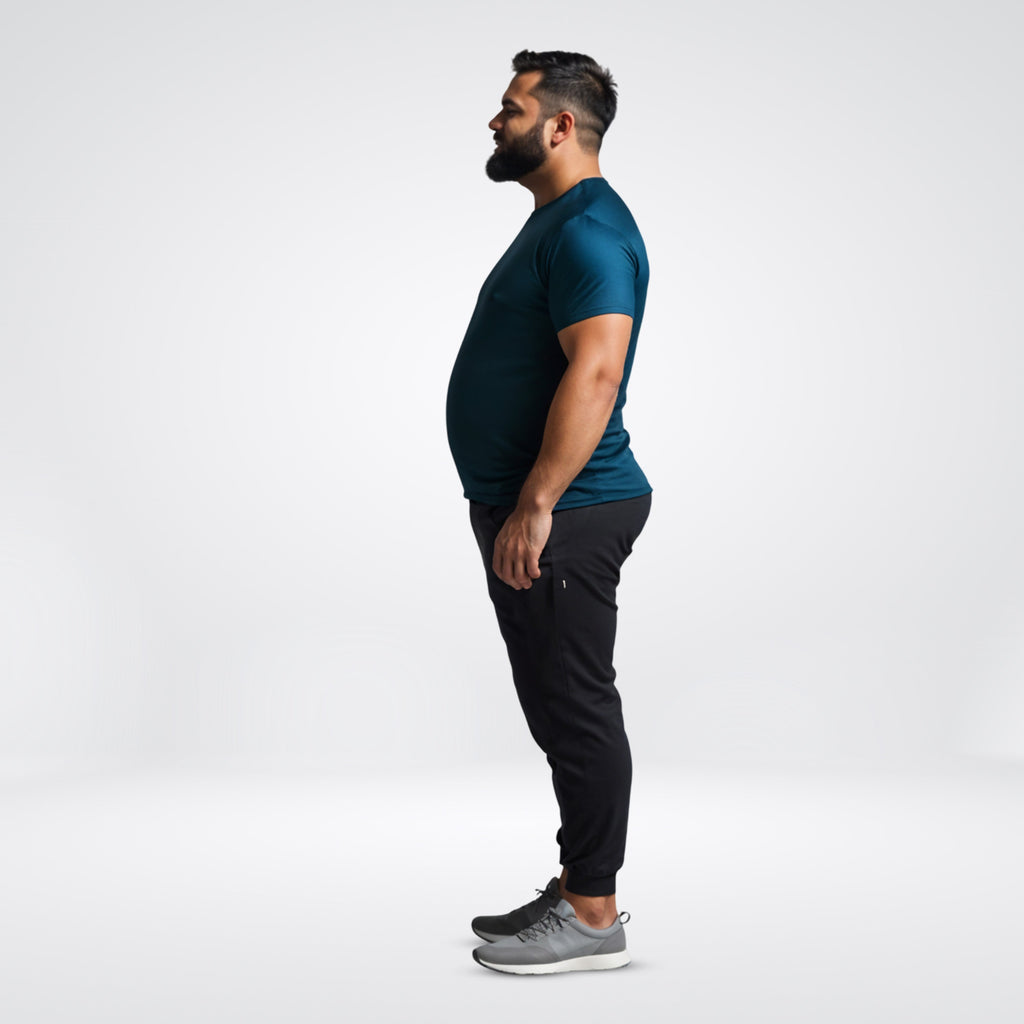 Active Crew neck chest printed reversable performance Tee -Plus Size