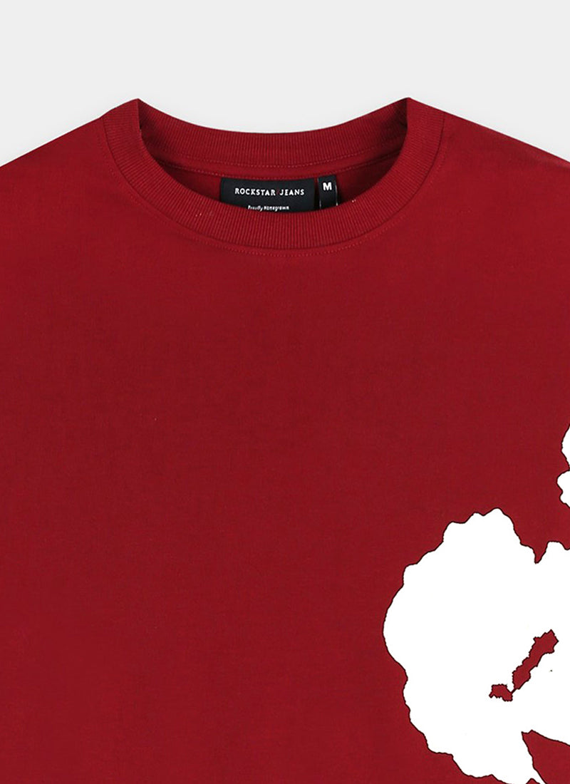 ECLECTIC REALM Oversized Cotton Printed T-Shirt Carmine Red
