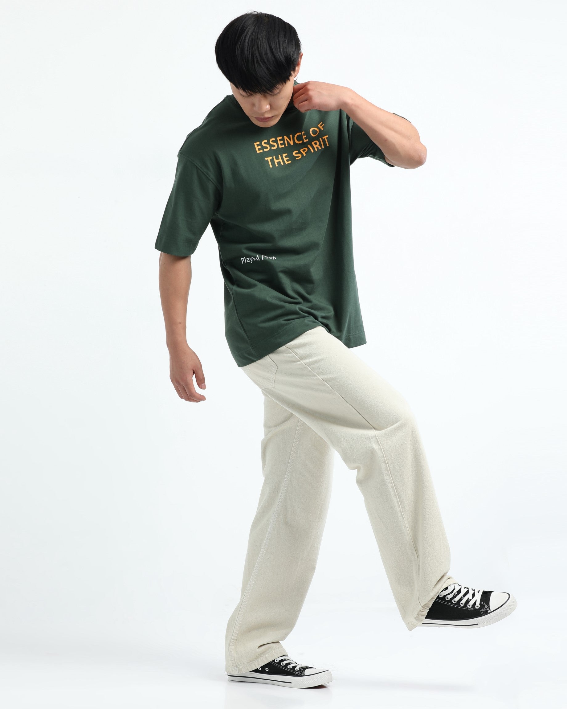 ESSENCE OF SPIRIT FOREST GREEN TEE - Relaxed Fit