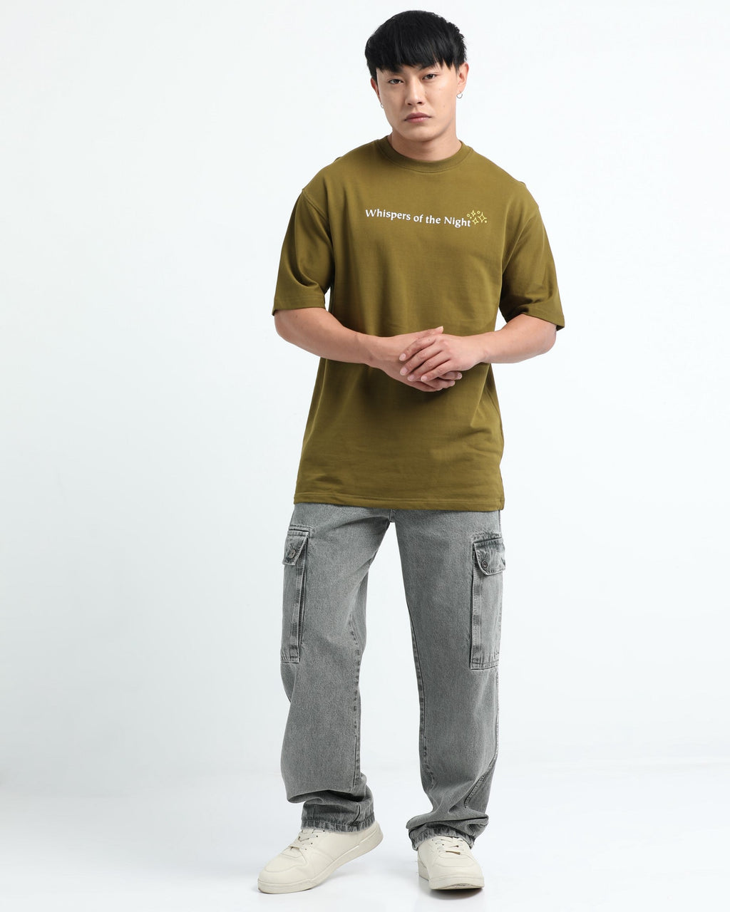 WHISPERS OF THE NIGHT MOSS GREEN TEE - Relaxed Fit