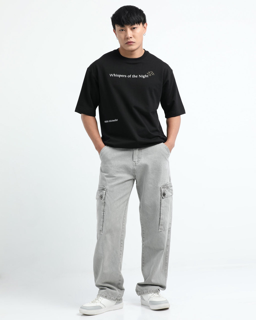 WHISPERS OF THE NIGHT BLACK TEE - Relaxed Fit
