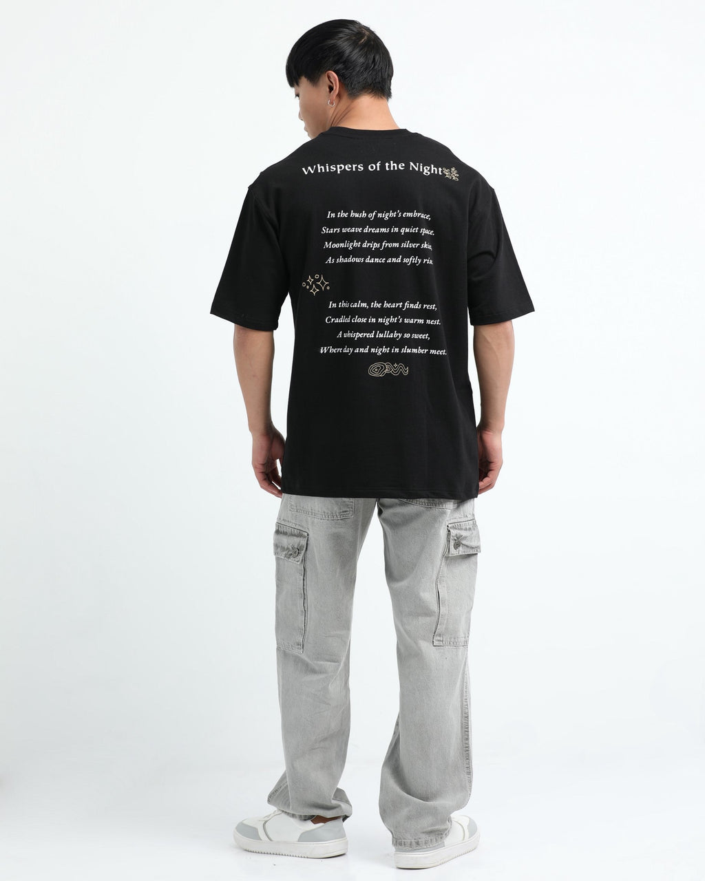WHISPERS OF THE NIGHT BLACK TEE - Relaxed Fit