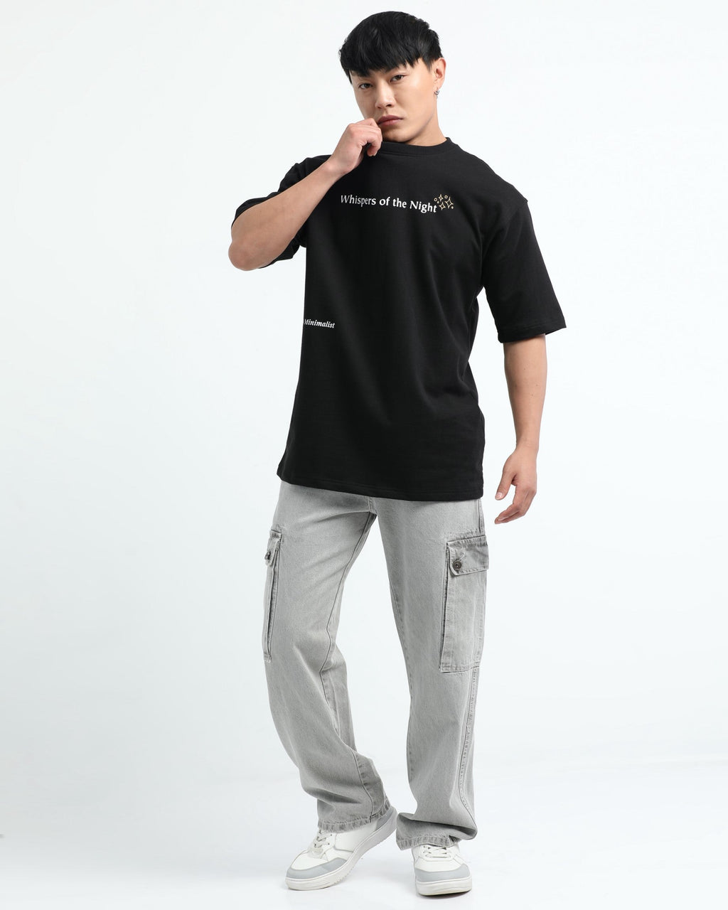WHISPERS OF THE NIGHT BLACK TEE - Relaxed Fit