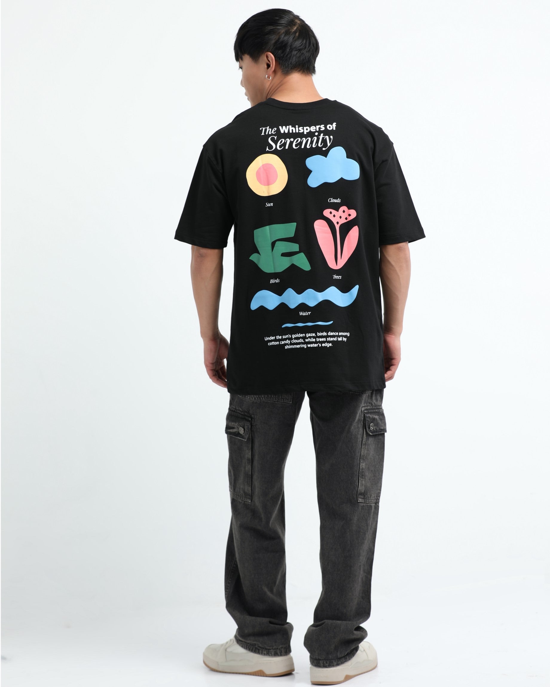 SERENITY BLACK TEE - Relaxed Fit