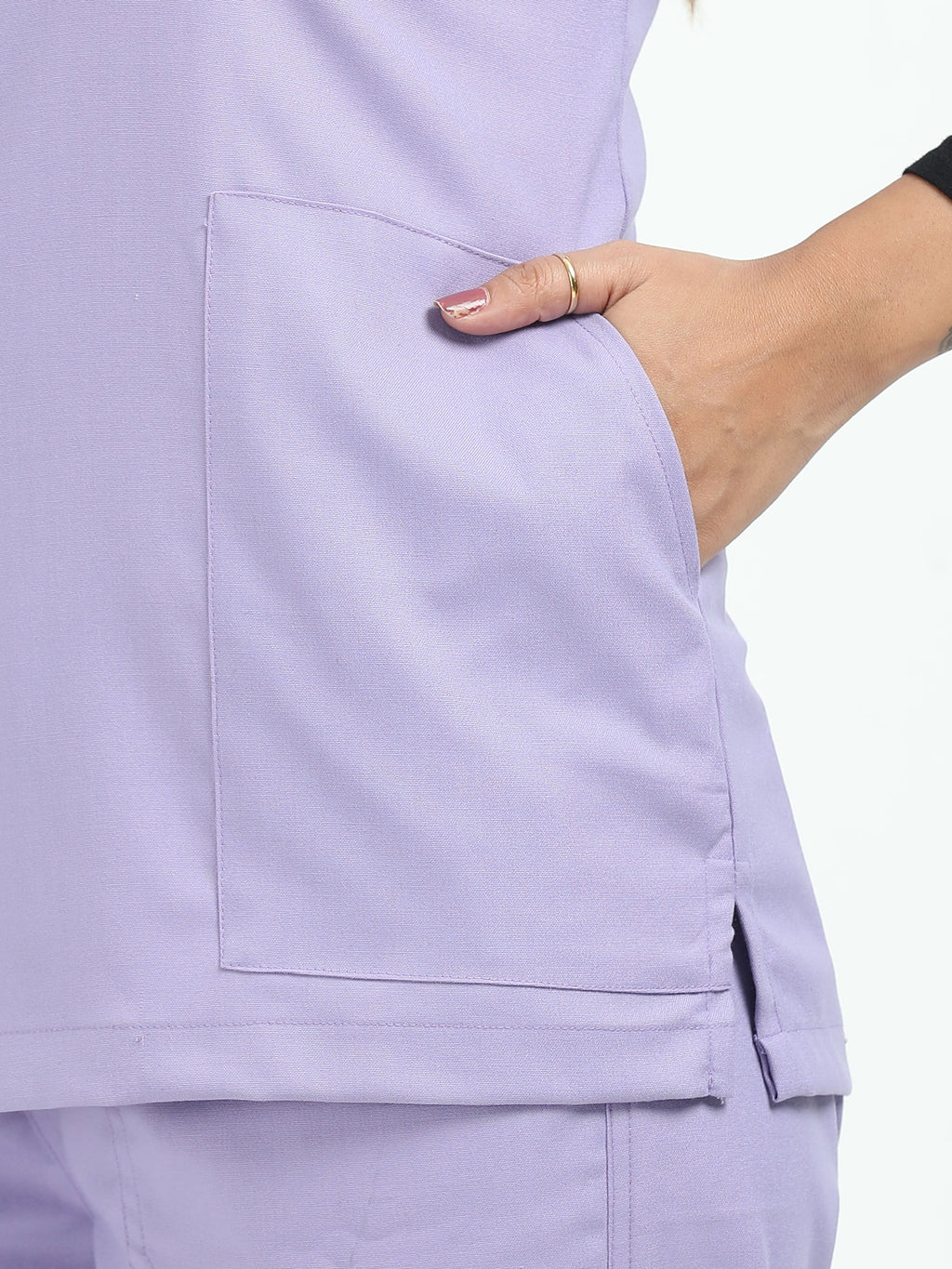 Women’s Pastel Lilac Medical Scrub Set – V-Neck Top & Straight Pants | 2-Way Stretch, Antibacterial & Soft Comfort Fabric – Apollo