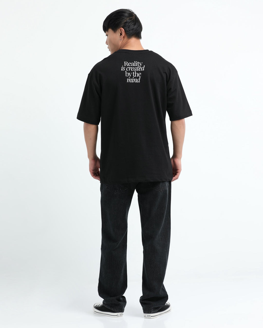 BALANCE OF THOUGHT BLACK TEE - Relaxed Fit