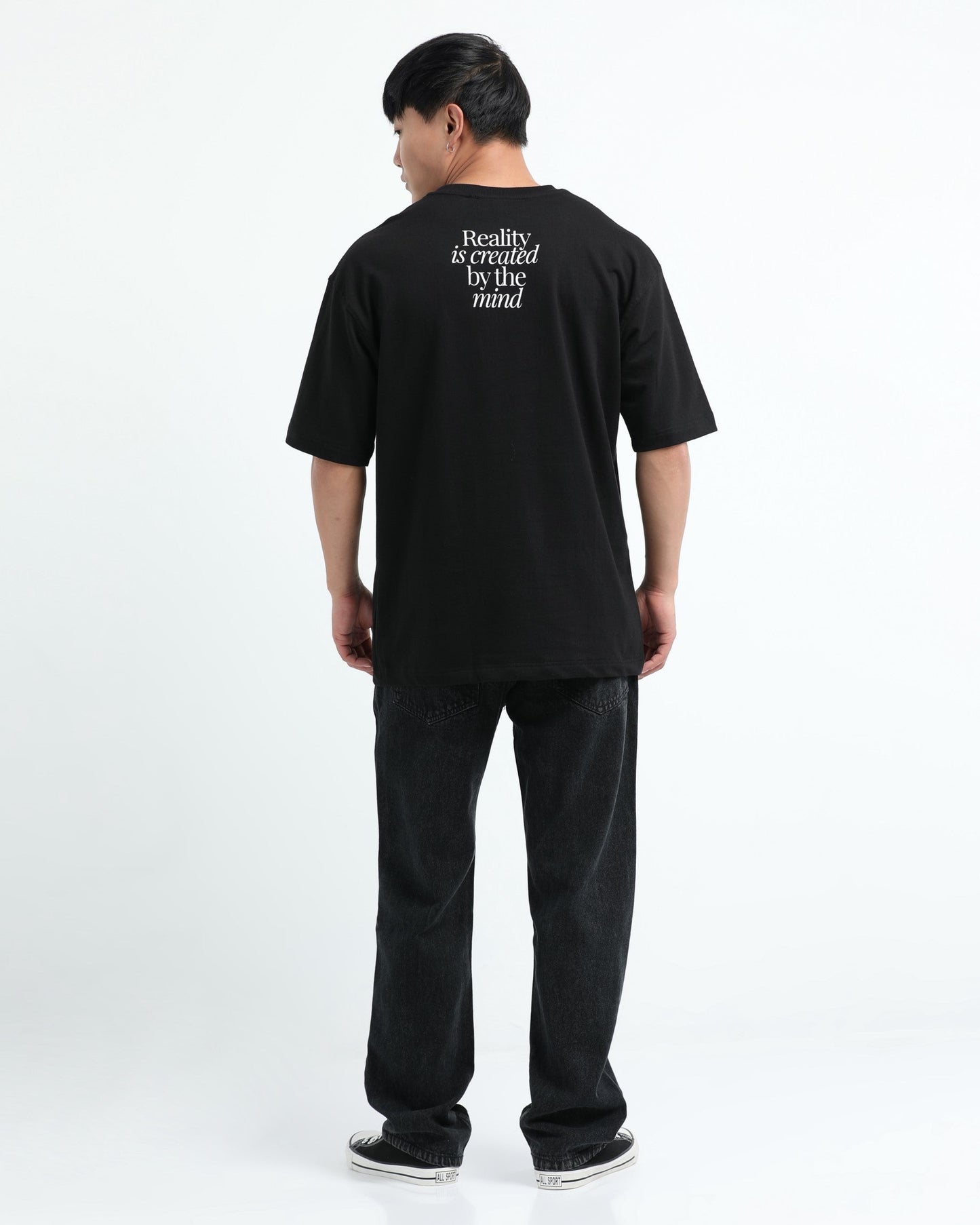 BALANCE OF THOUGHT BLACK TEE - Relaxed Fit