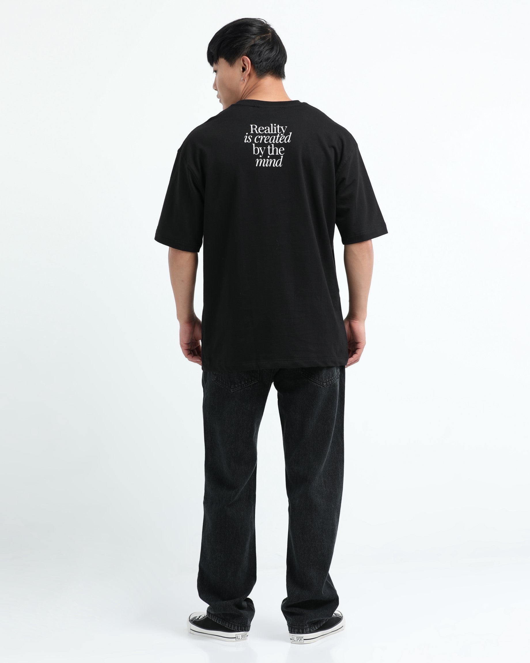 BALANCE OF THOUGHT BLACK TEE - Relaxed Fit