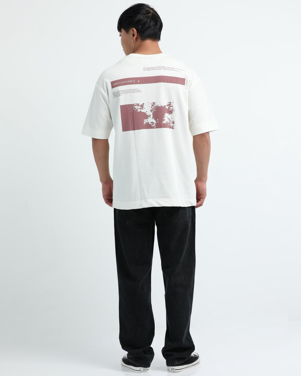 GREY ELEGANCE OFF WHITE TEE - Relaxed Fit