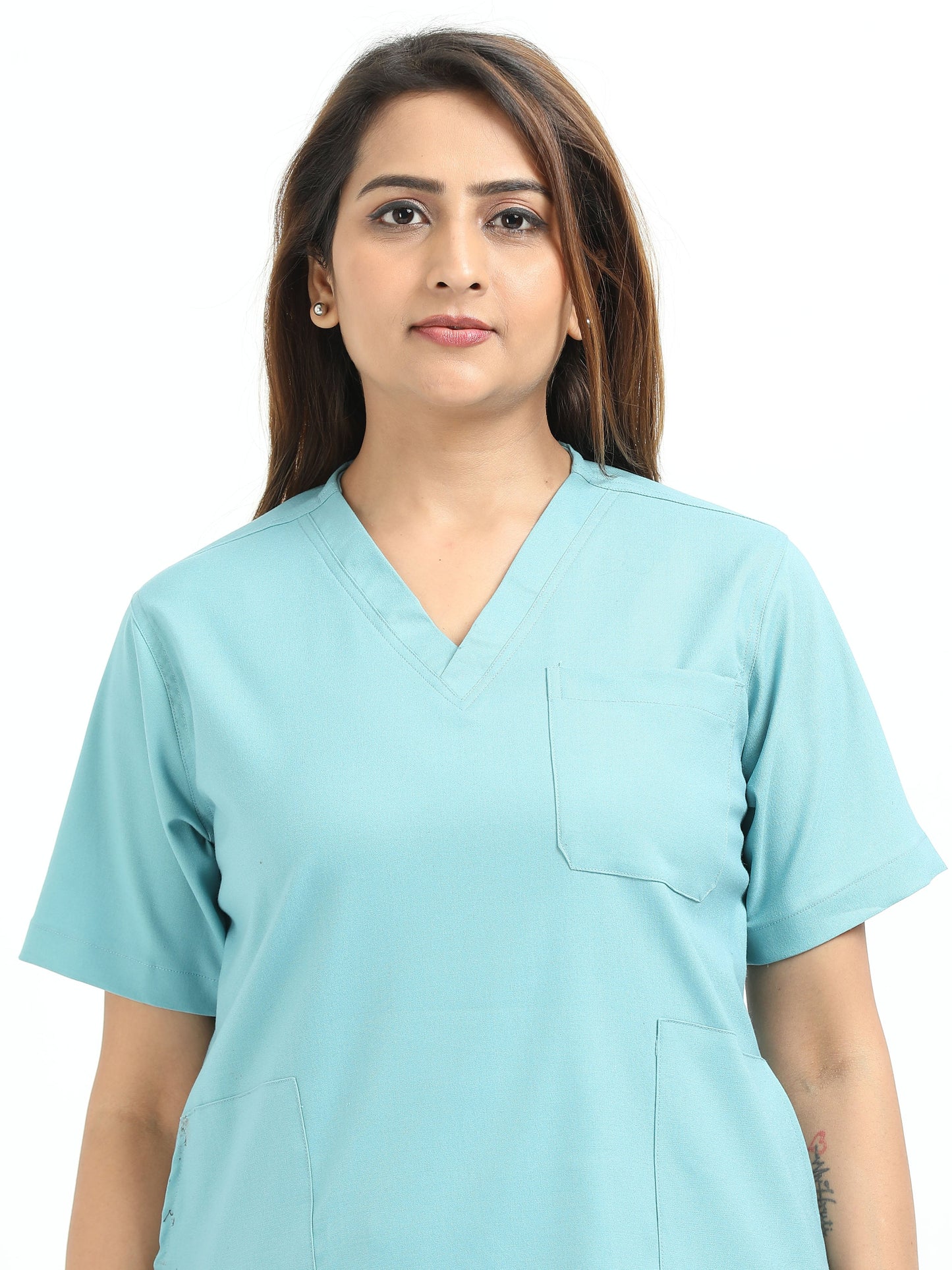 Women’s Eucalyptus Medical Scrub Set – V-Neck Top & Straight Pants | Twill Fabric, Breathable & Antibacterial – Eco Flex