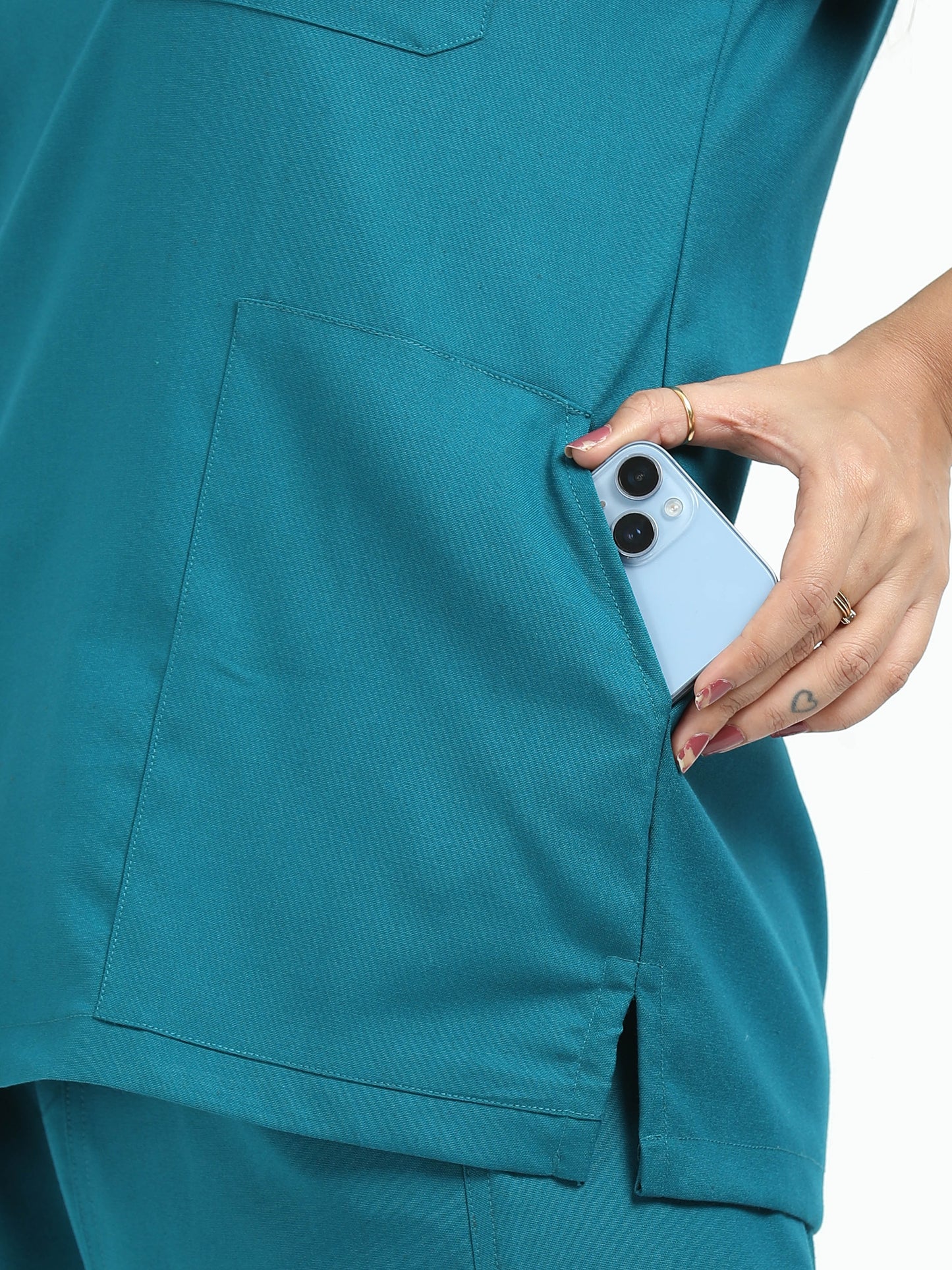 Women’s Emerald Green Medical Scrub Set – V-Neck Top & Straight Pants | Twill Fabric, Antibacterial & Breathable – Eco Flex