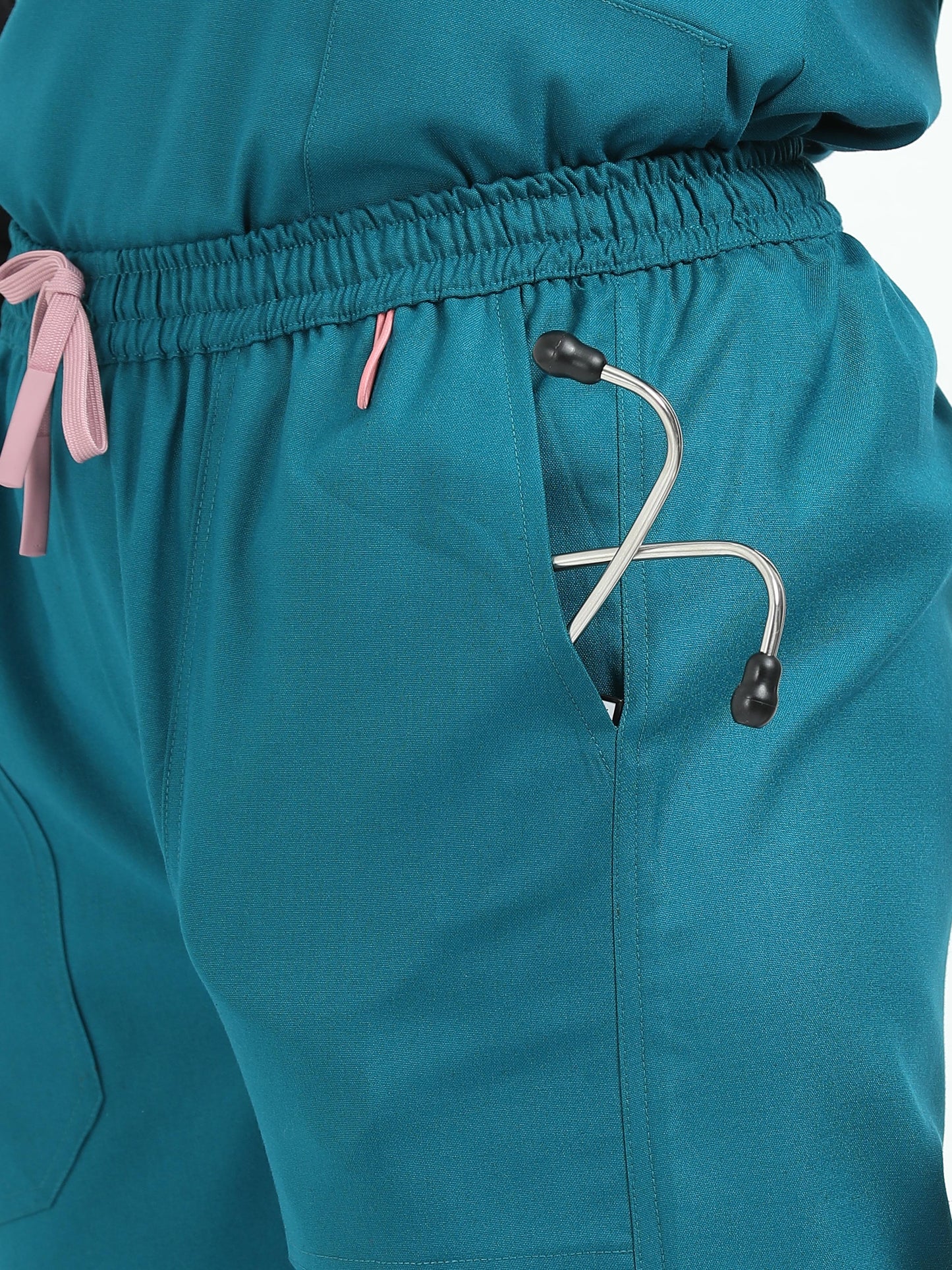 Women’s Emerald Green Medical Scrub Set – V-Neck Top & Straight Pants | Twill Fabric, Antibacterial & Breathable – Eco Flex