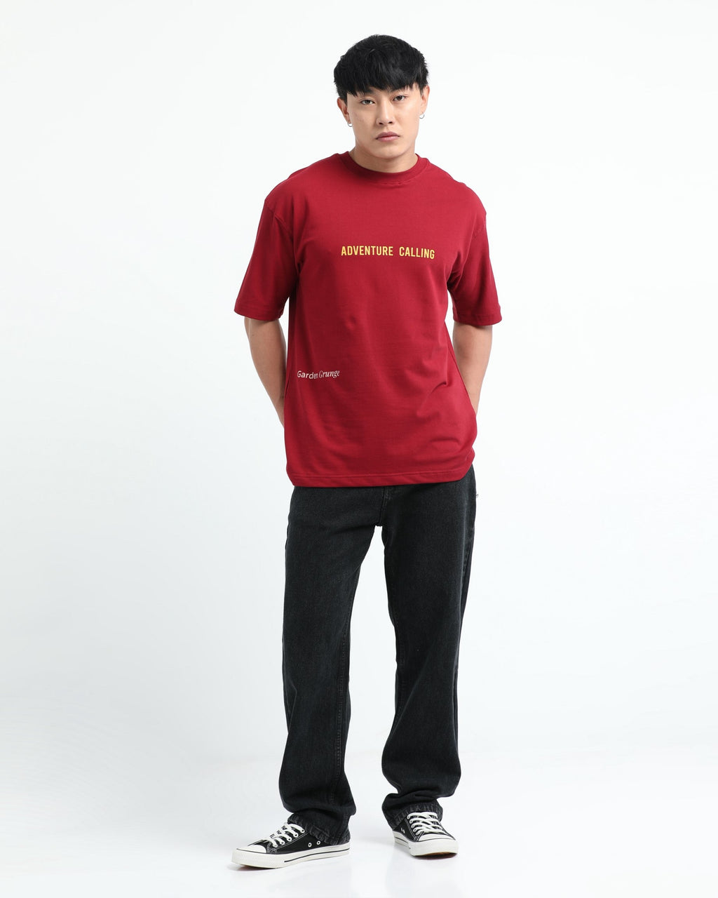 LIFE IS GOOD MAROON TEE - Relaxed Fit