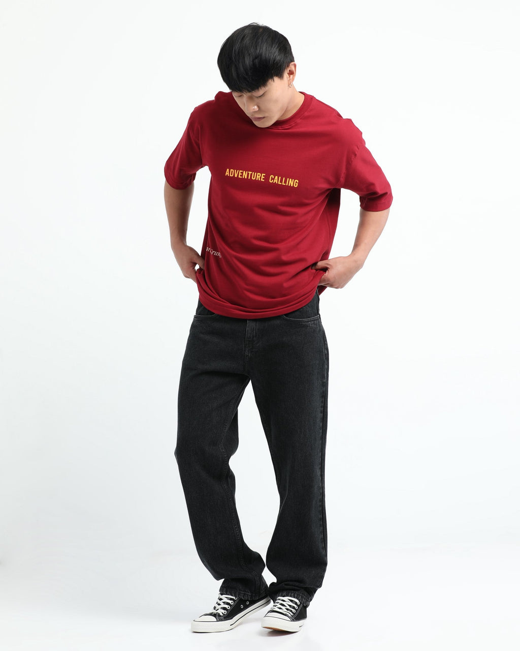 LIFE IS GOOD MAROON TEE - Relaxed Fit