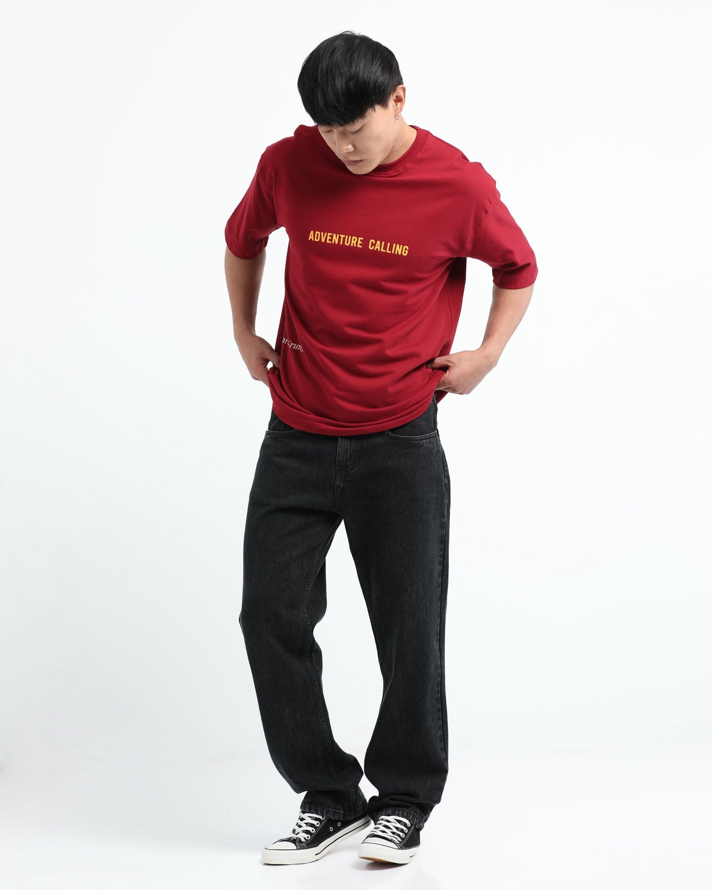 LIFE IS GOOD MAROON TEE - Relaxed Fit