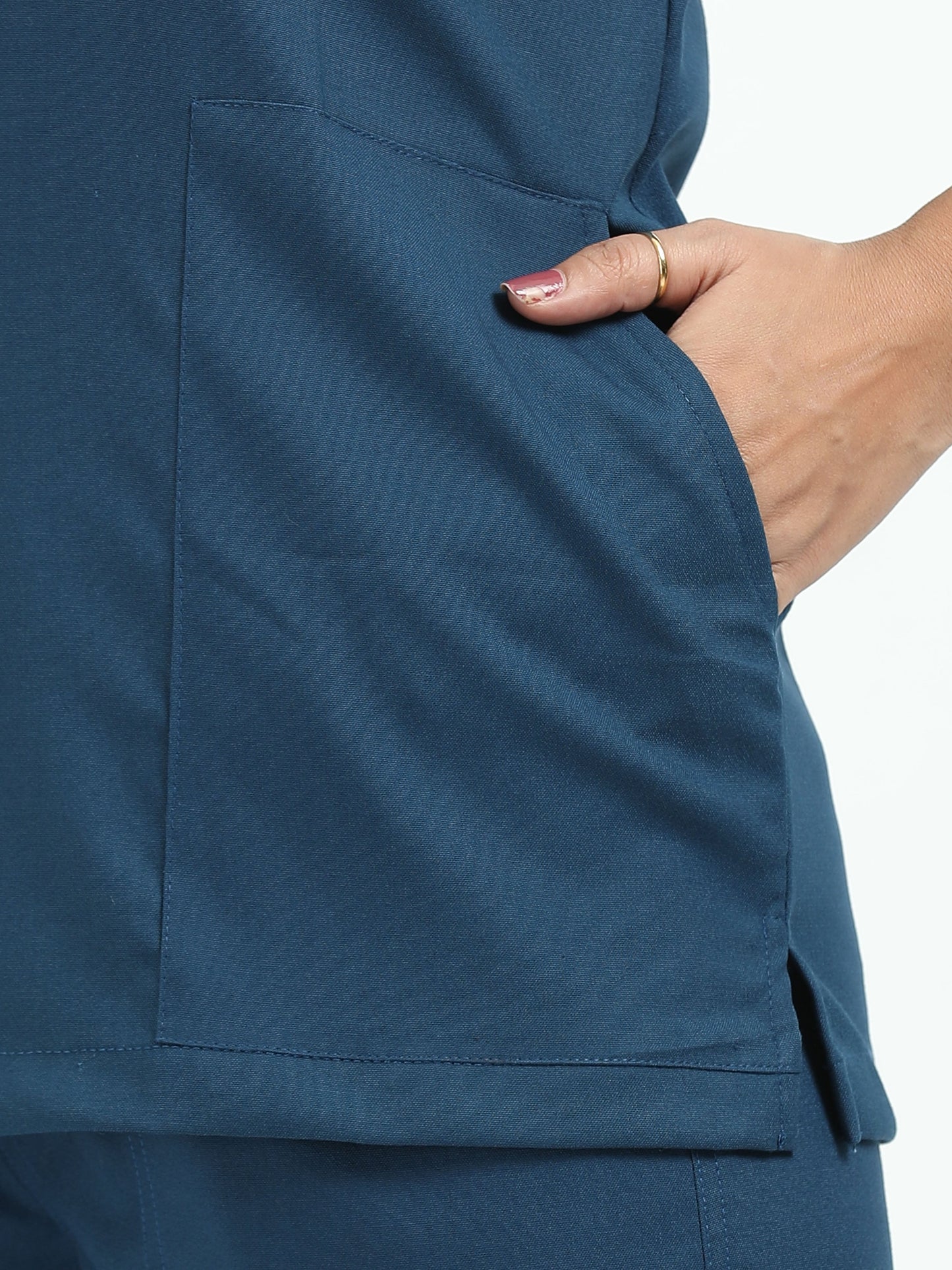 Women’s Galaxy Blue Medical Scrub Set – V-Neck Top & Straight Pants | Twill Fabric, Breathable & Antibacterial – Eco Flex