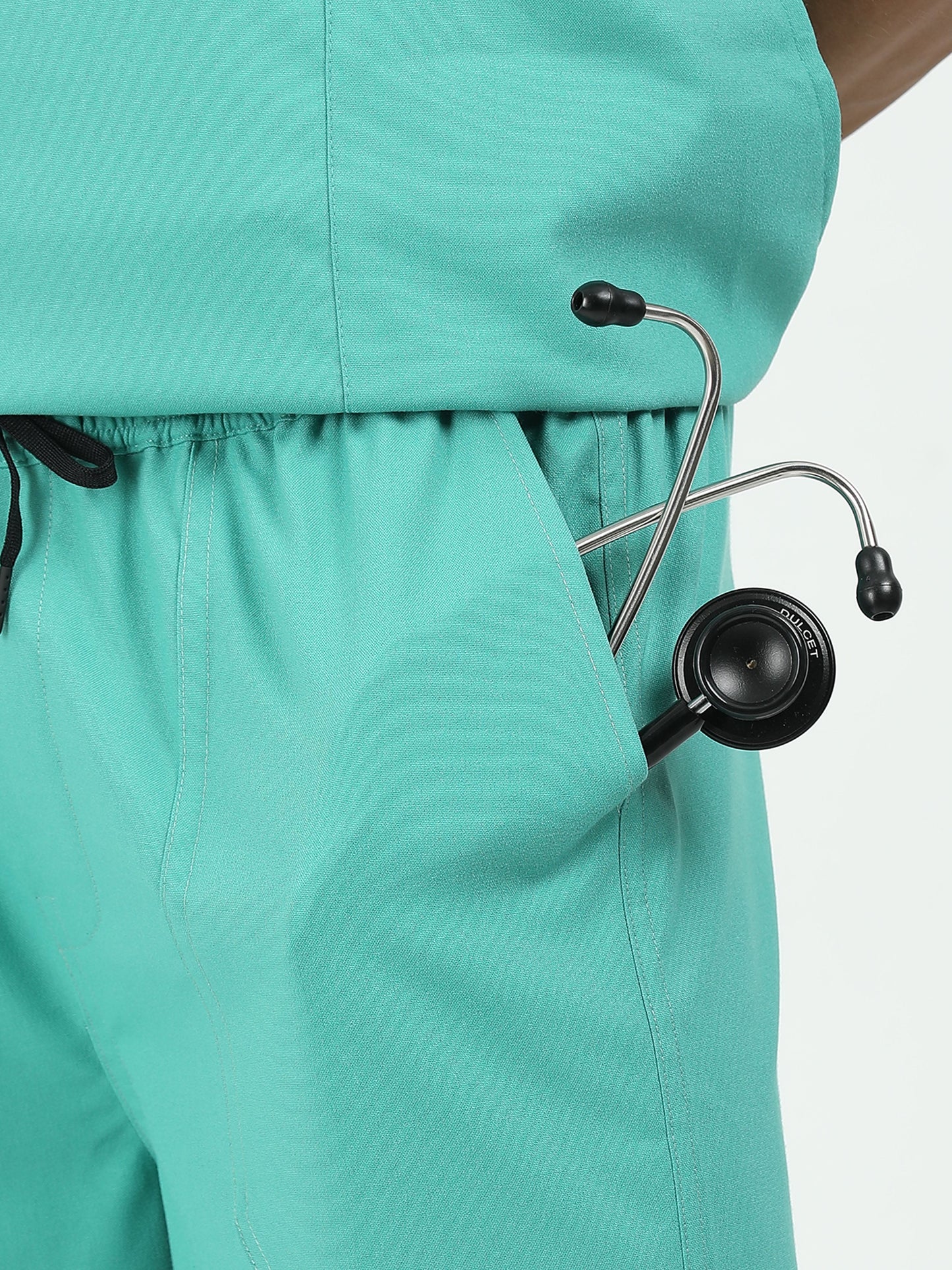 Men’s Sea Green Medical Scrub Set – V-Neck Top & Straight Pants | Twill Fabric, Antibacterial & Breathable – Eco Flex