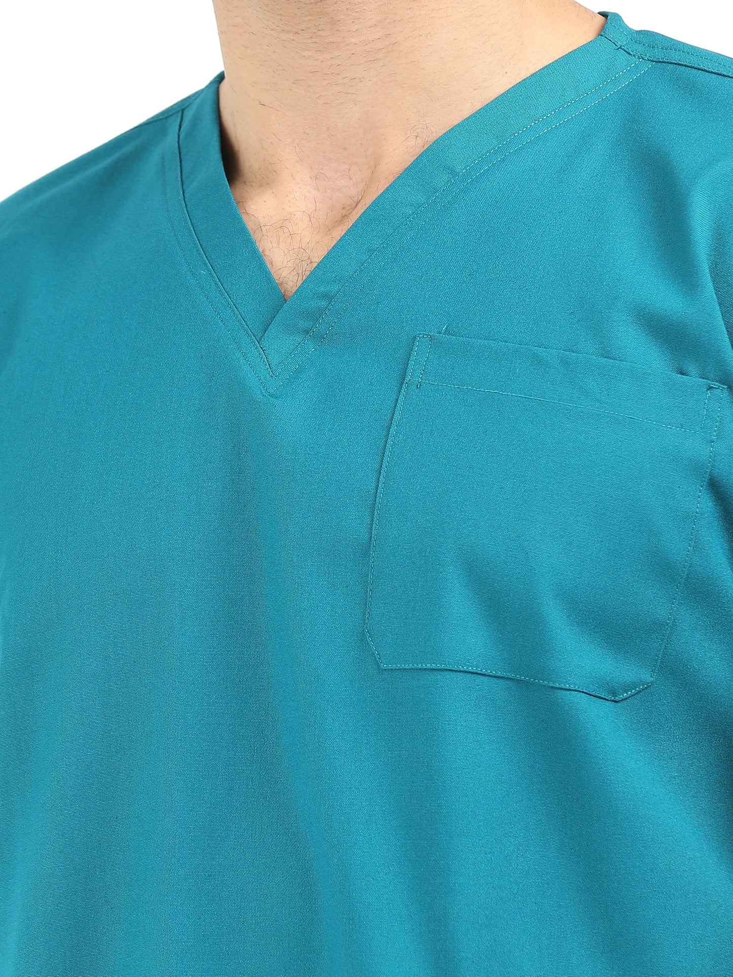 Men’s Emerald Green Medical Scrub Set – V-Neck Top & Straight Pants | 2-Way Stretch, Breathable & Antibacterial – Apollo