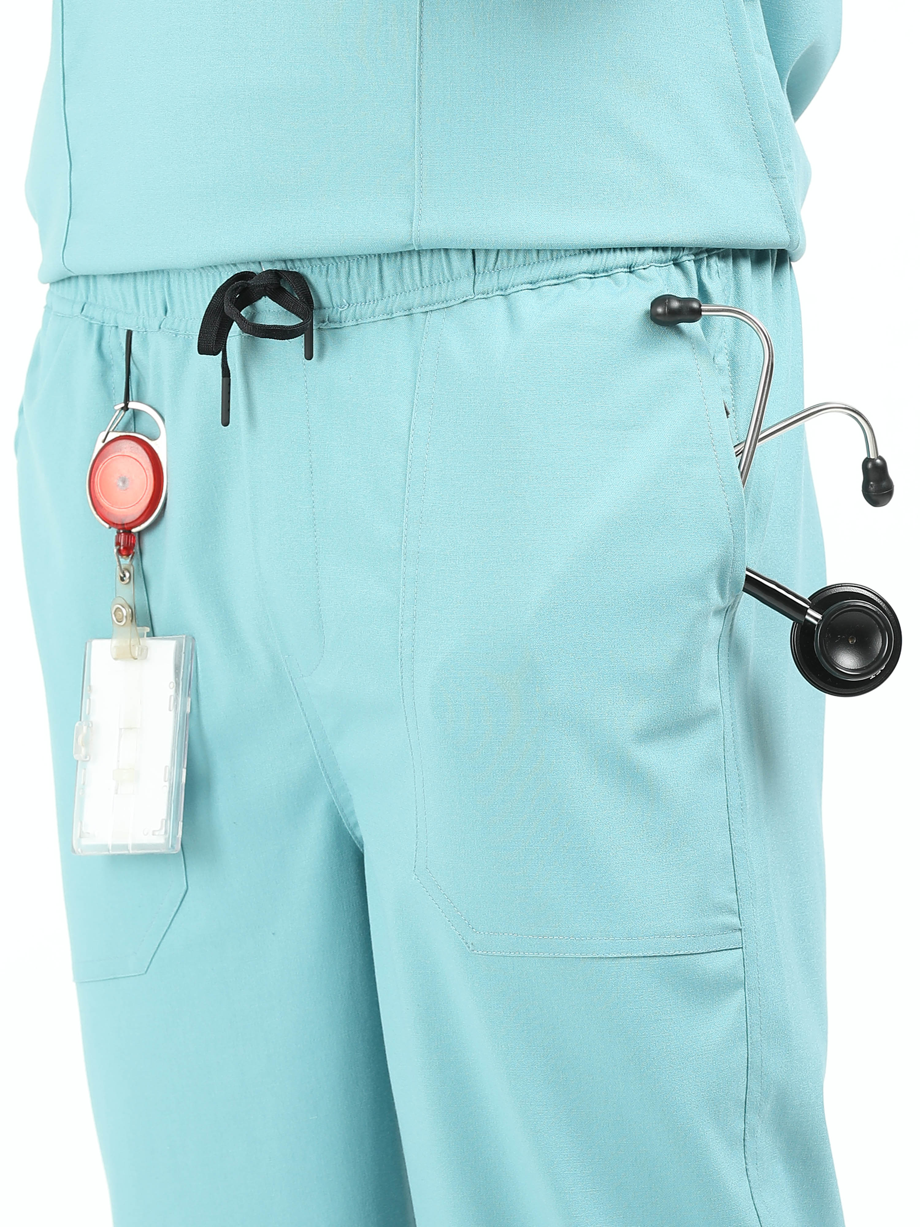 Men’s Eucalyptus Medical Scrub Set – V-Neck Top & Straight Pants | Twill Fabric, Lightweight & Breathable – Eco Flex