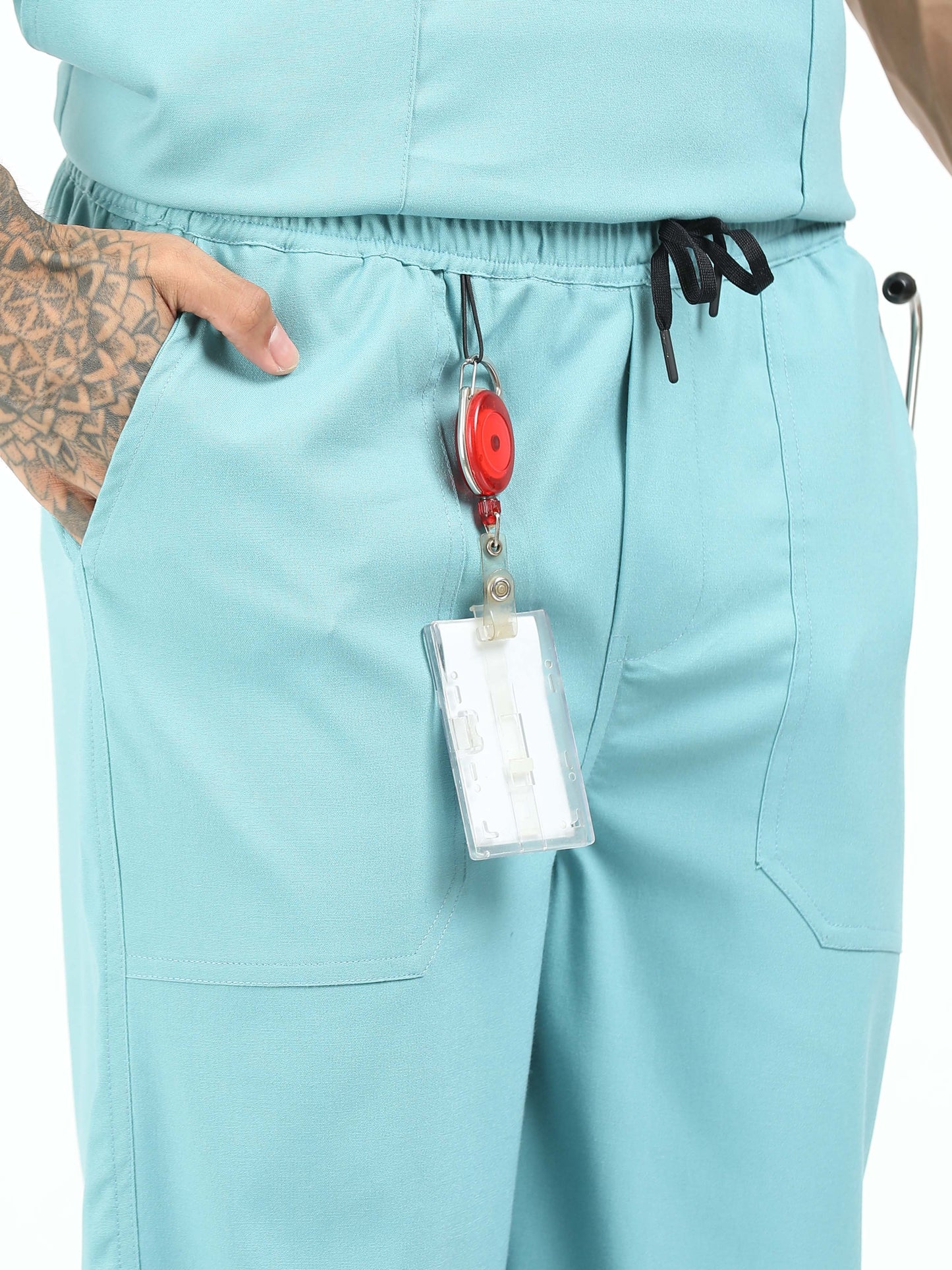 Men’s Eucalyptus Medical Scrub Set – V-Neck Top & Straight Pants | 2-Way Stretch, Lightweight & Breathable – Apollo