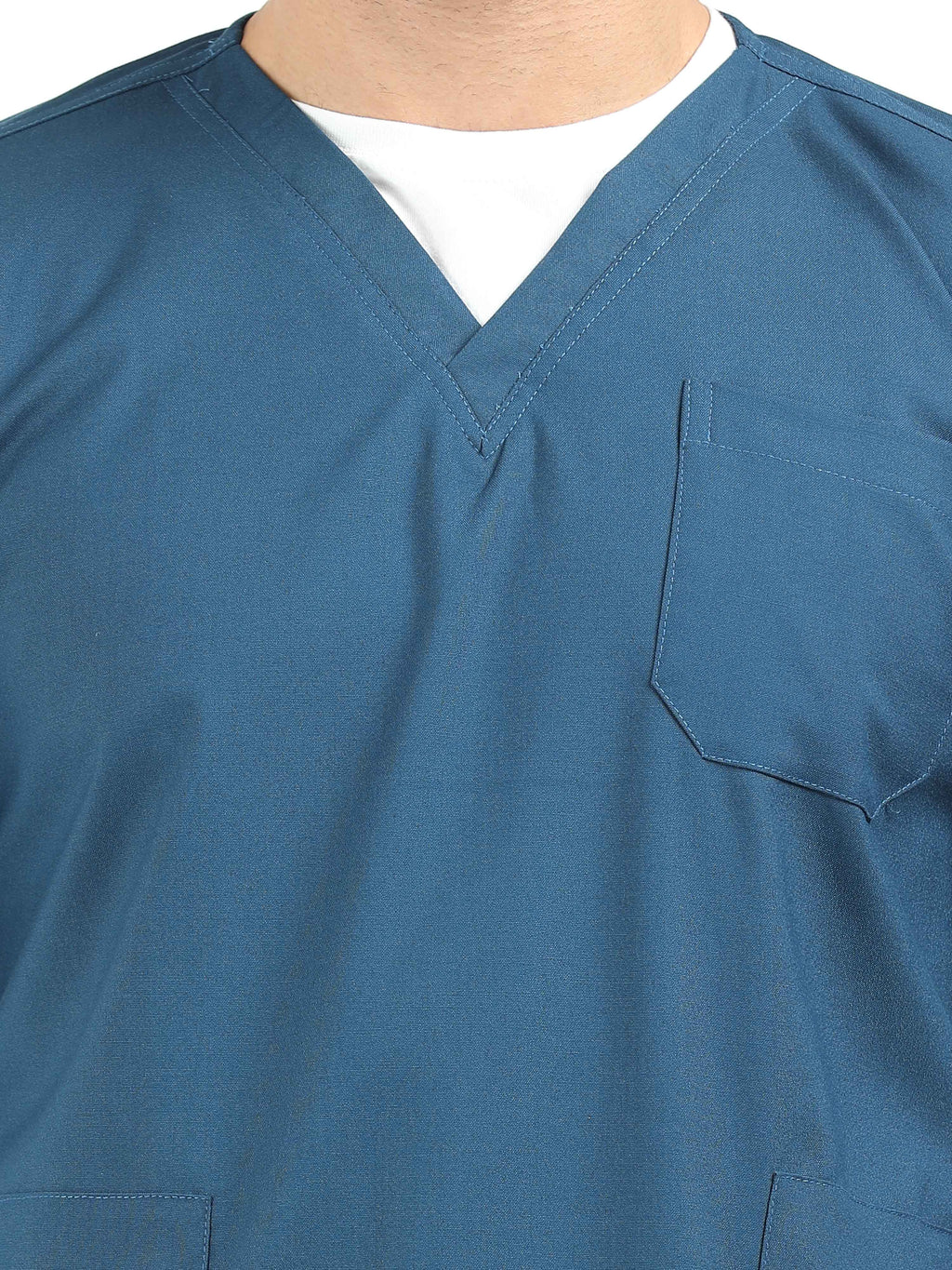 Men’s Galaxy Blue Medical Scrub Set – V-Neck Top & Straight Pants | 2-Way Stretch, Durable & Antibacterial – Apollo