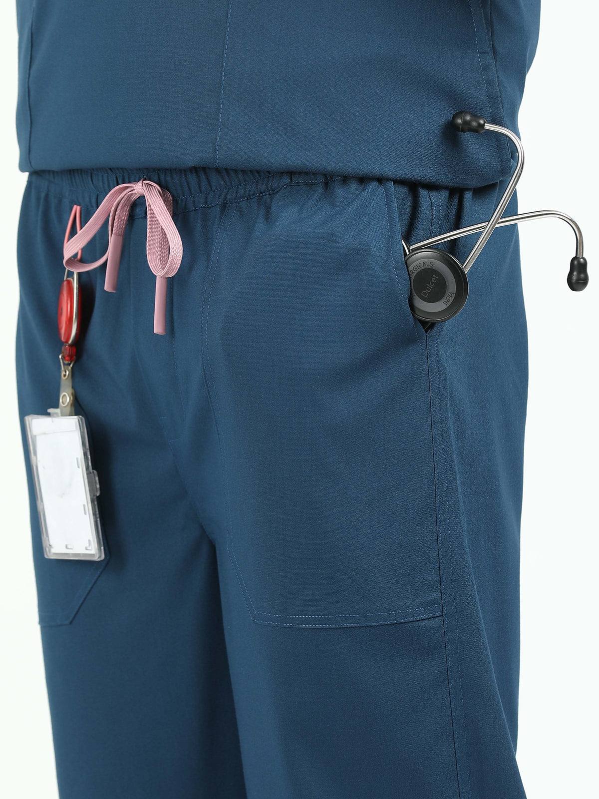 Men’s Galaxy Blue Medical Scrub Set – V-Neck Top & Straight Pants | Twill Fabric, Durable & Antibacterial – Eco Flex