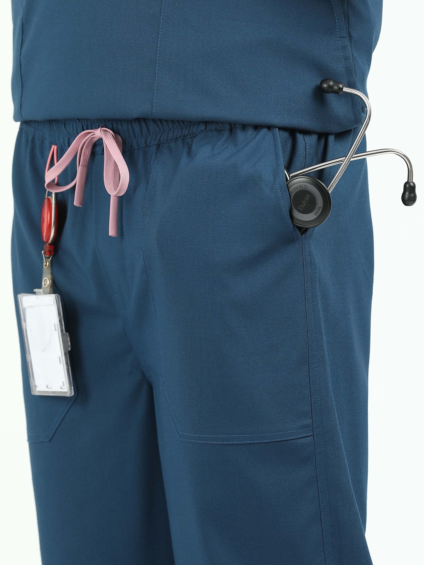 Men’s Galaxy Blue Medical Scrub Set – V-Neck Top & Straight Pants | 2-Way Stretch, Durable & Antibacterial – Apollo