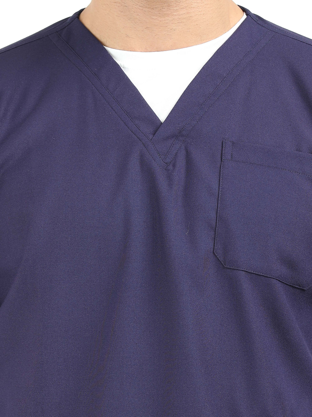 Men’s Navy Medical Scrub Set – V-Neck Top & Straight Pants | Twill Fabric, Antibacterial & Durable – Eco Flex
