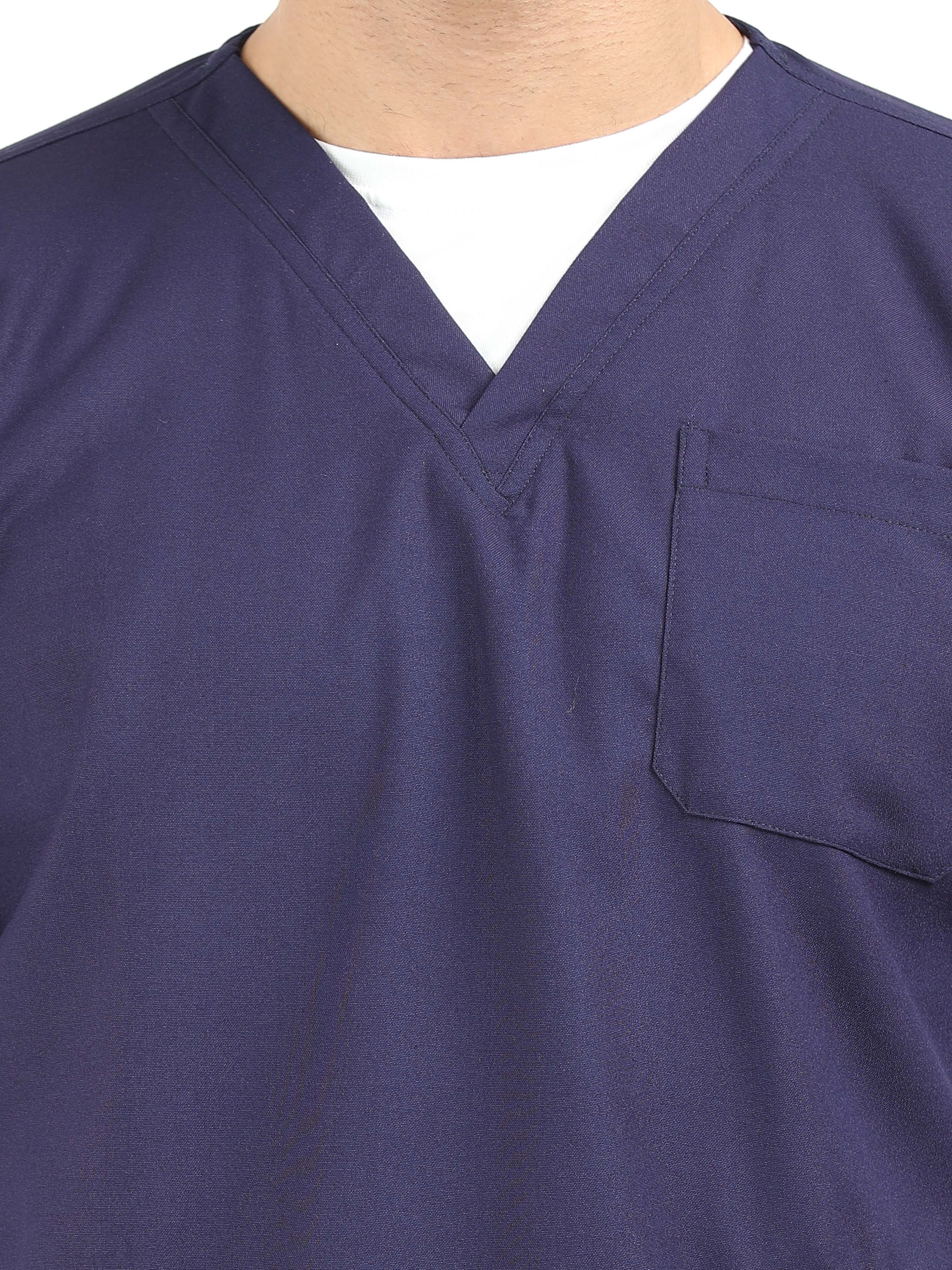 Men’s Navy Medical Scrub Set – V-Neck Top & Straight Pants | 2-Way Stretch, Antibacterial & Durable – Apollo