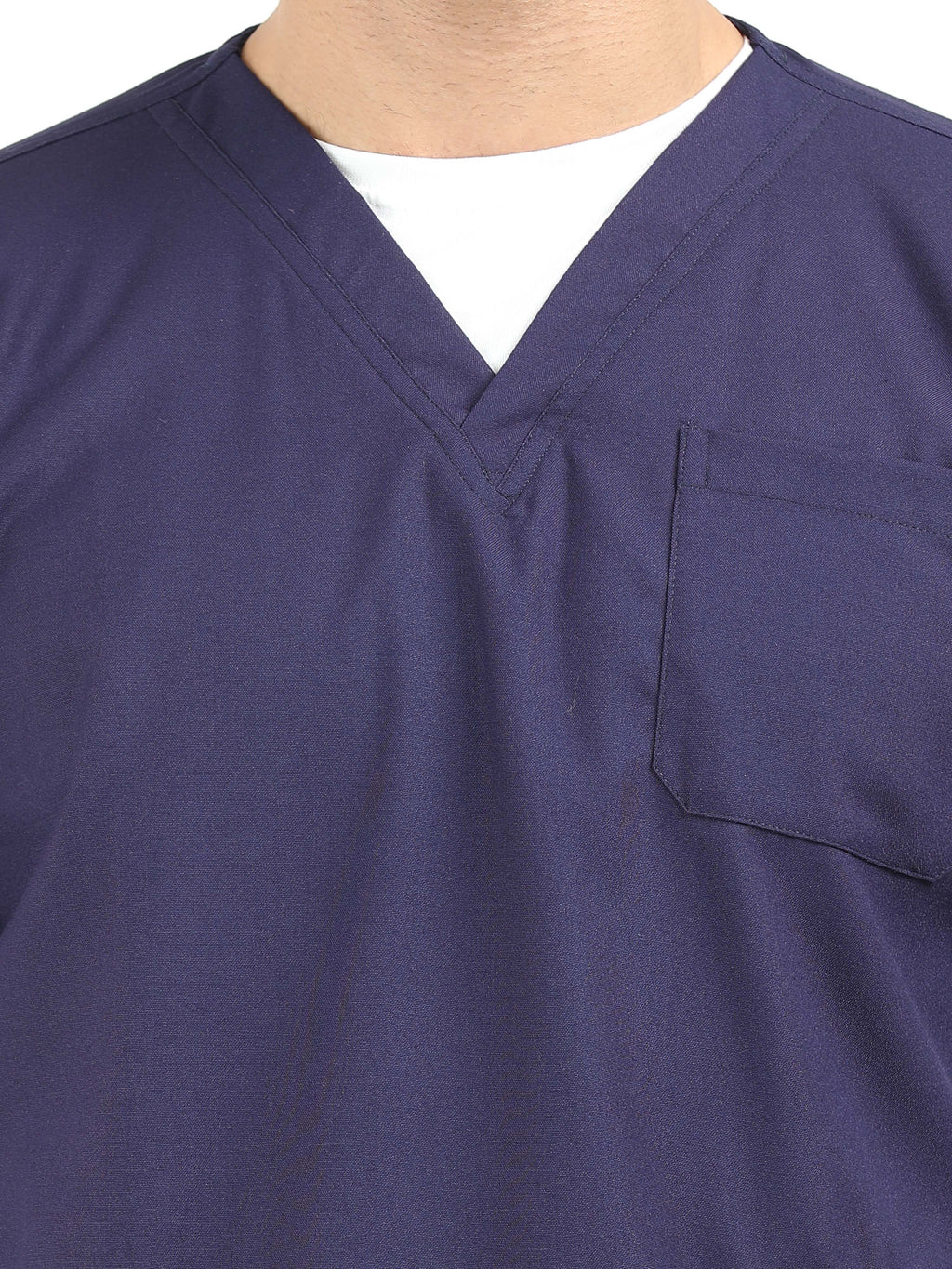 Men’s Navy Medical Scrub Set – V-Neck Top & Straight Pants | 2-Way Stretch, Antibacterial & Durable – Apollo