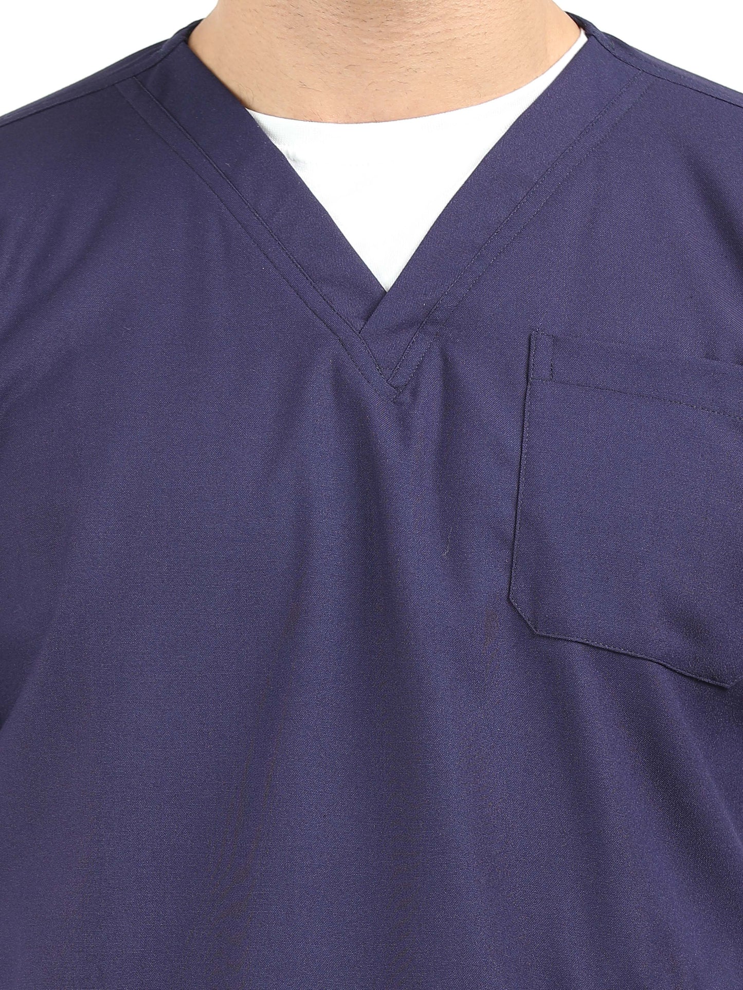 Men’s Navy Medical Scrub Set – V-Neck Top & Straight Pants | Twill Fabric, Antibacterial & Durable – Eco Flex