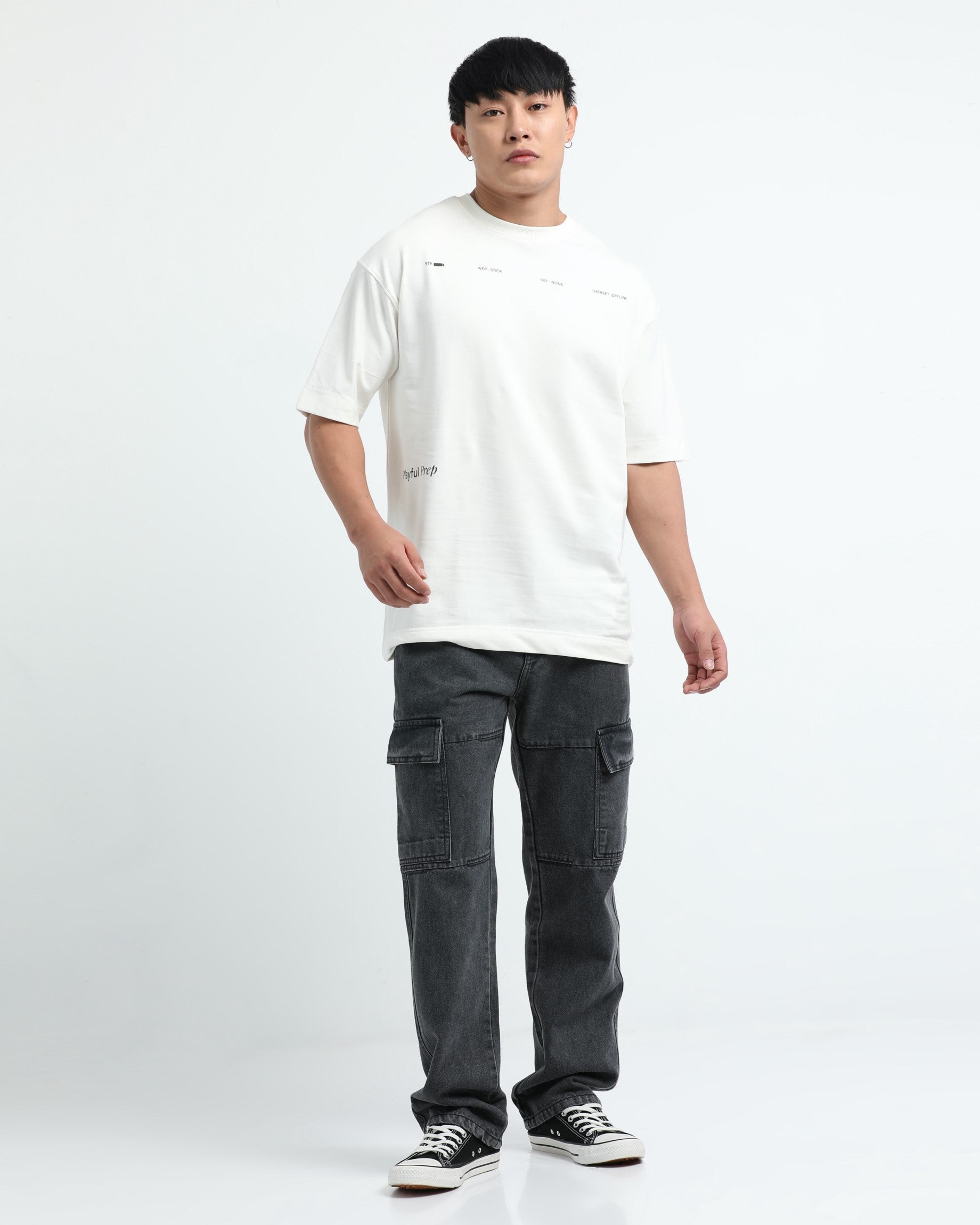 EXISTENCE OFF WHITE TEE - Relaxed Fit