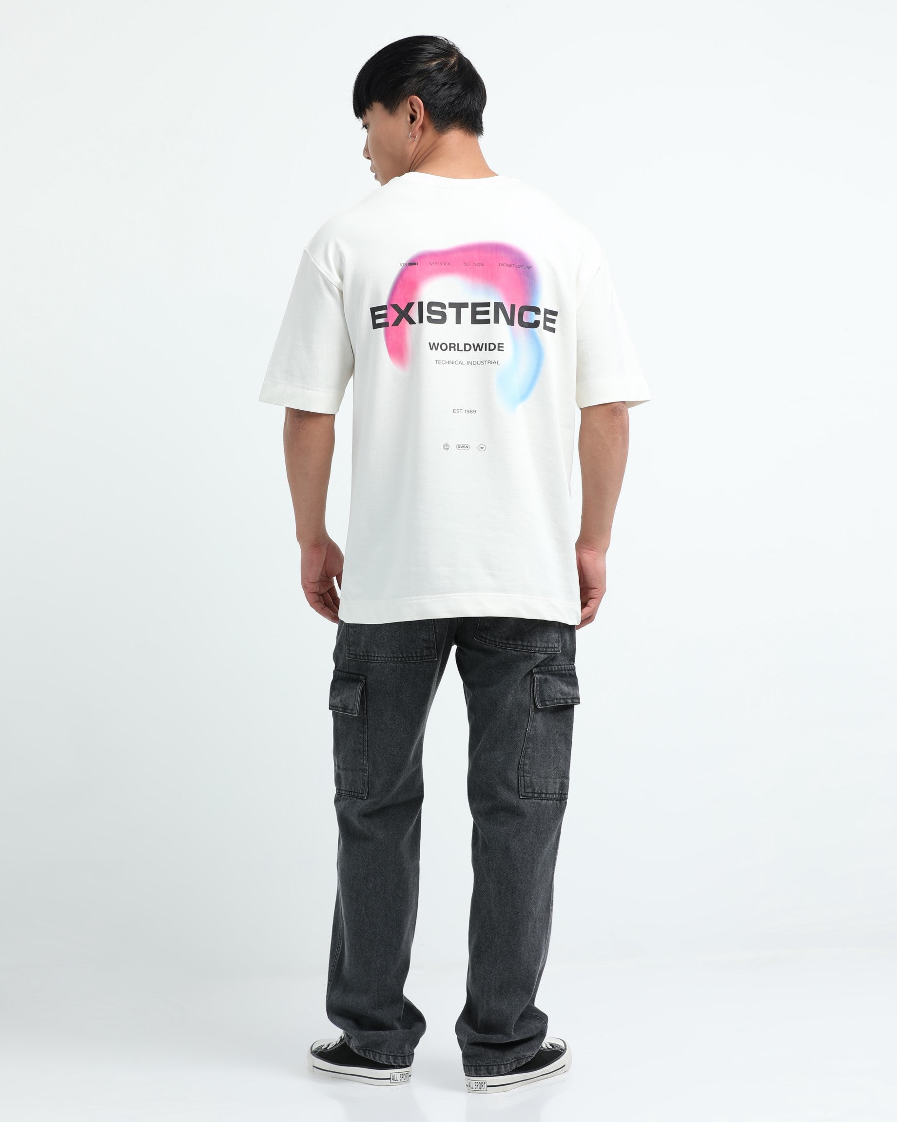 EXISTENCE OFF WHITE TEE - Relaxed Fit