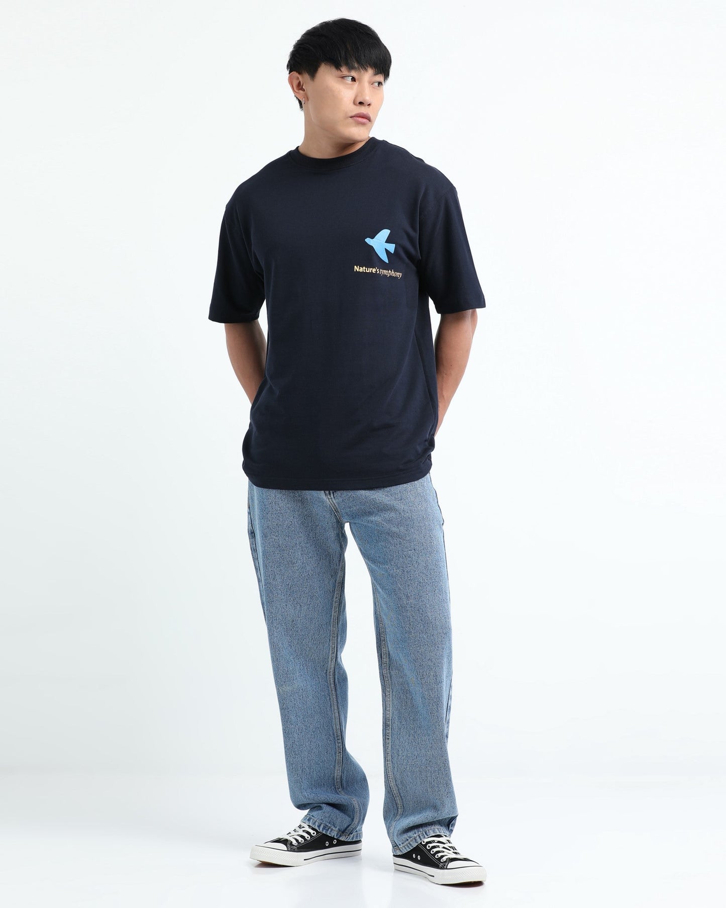 SERENITY NAVY BLUE TEE - Relaxed Fit