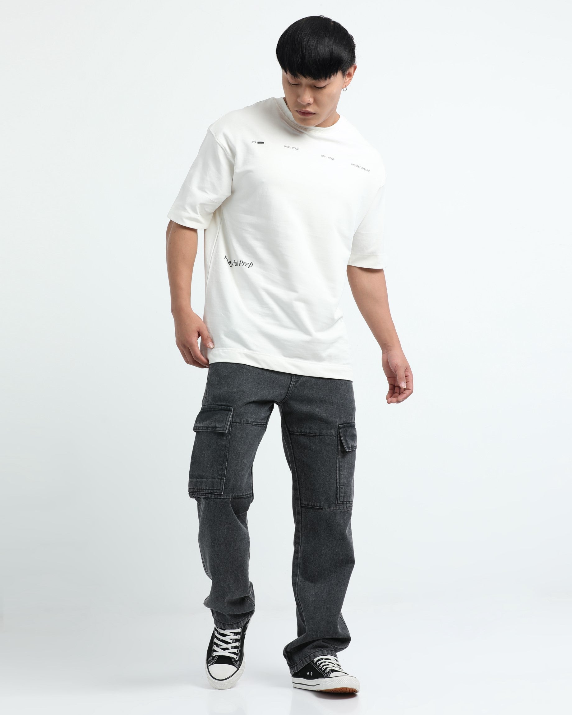 EXISTENCE OFF WHITE TEE - Relaxed Fit