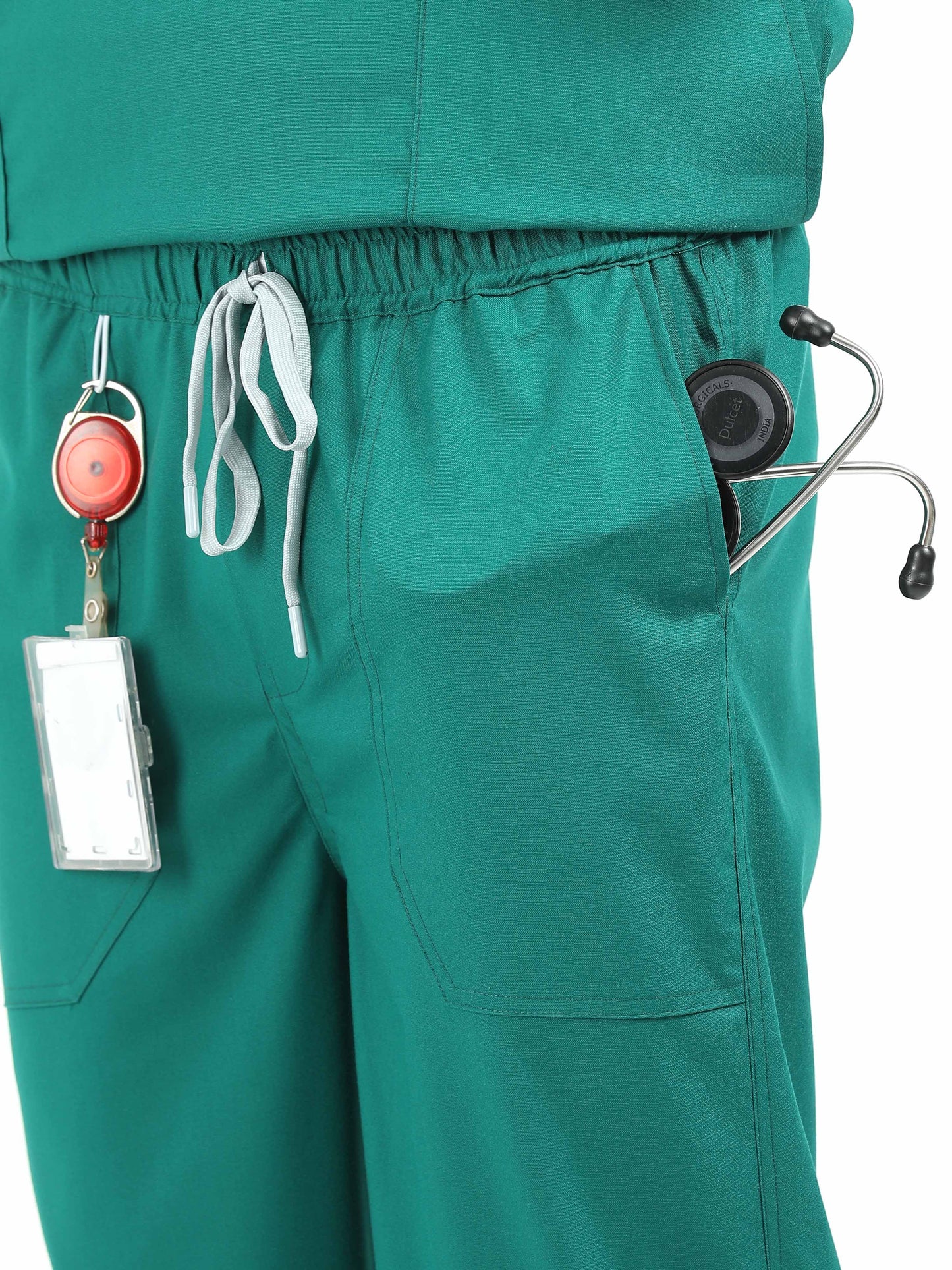 Men’s Forest Green Medical Scrub Set – V-Neck Top & Straight Pants | Twill Fabric, Lightweight & Breathable – Eco Flex