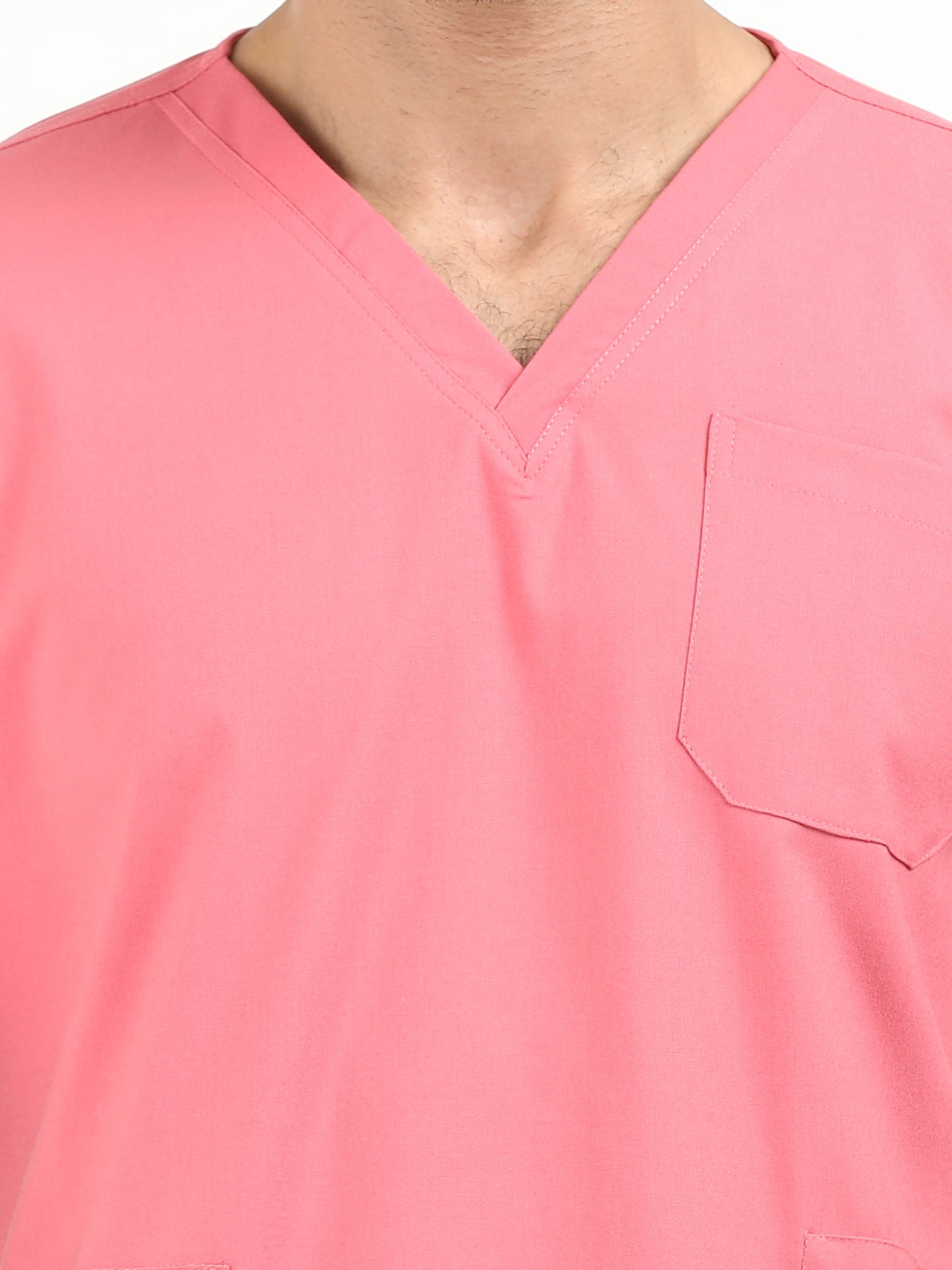 Men’s Mauve Medical Scrub Set – V-Neck Top & Straight Pants | Twill Fabric, Lightweight & Antibacterial – Eco Flex