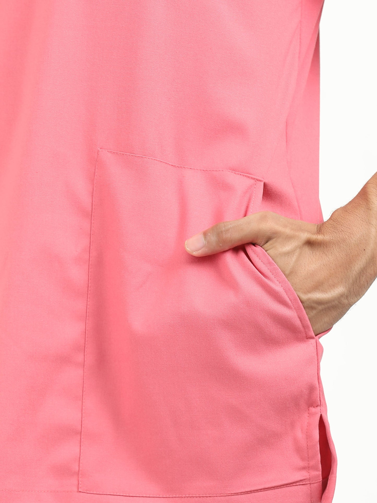 Men’s Mauve Medical Scrub Set – V-Neck Top & Straight Pants | Twill Fabric, Lightweight & Antibacterial – Eco Flex