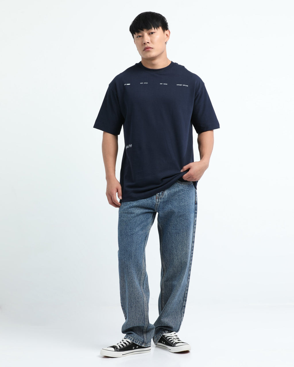 EXISTENCE NAVY BLUE TEE - Relaxed Fit