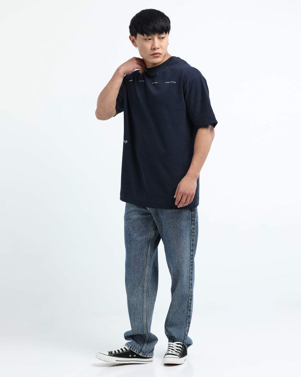 EXISTENCE NAVY BLUE TEE - Relaxed Fit