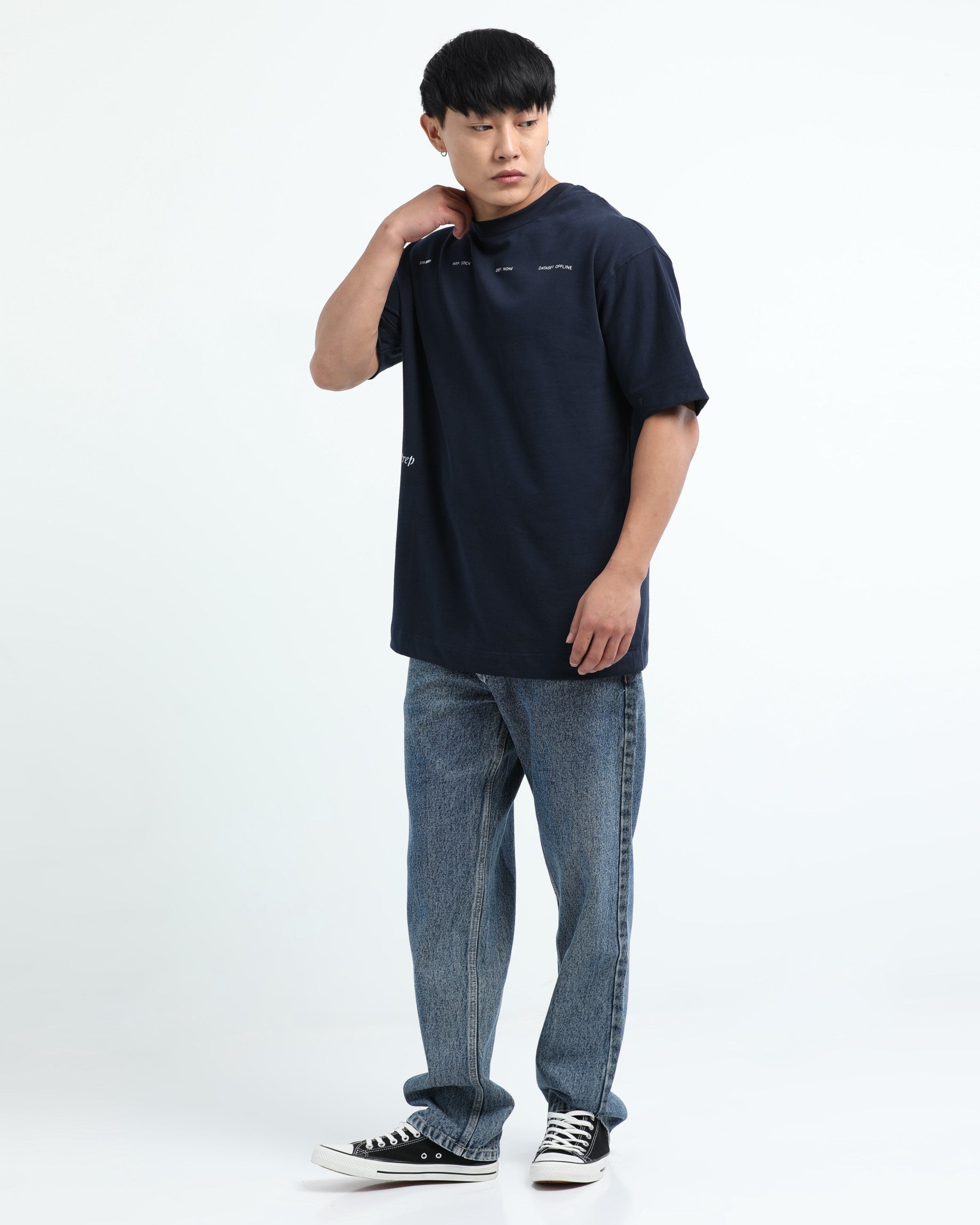EXISTENCE NAVY BLUE TEE - Relaxed Fit