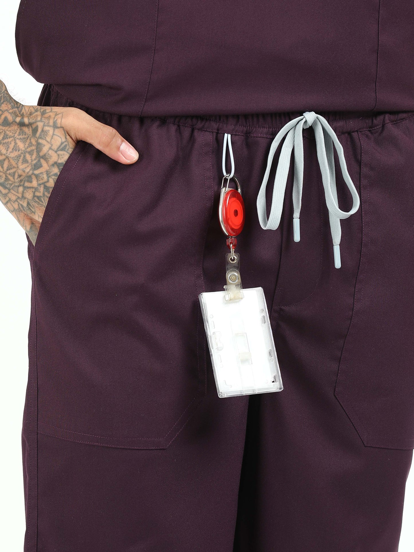 Men’s Wine Medical Scrub Set – V-Neck Top & Straight Pants | 2-Way Stretch, Breathable & Fade-Resistant – Apollo