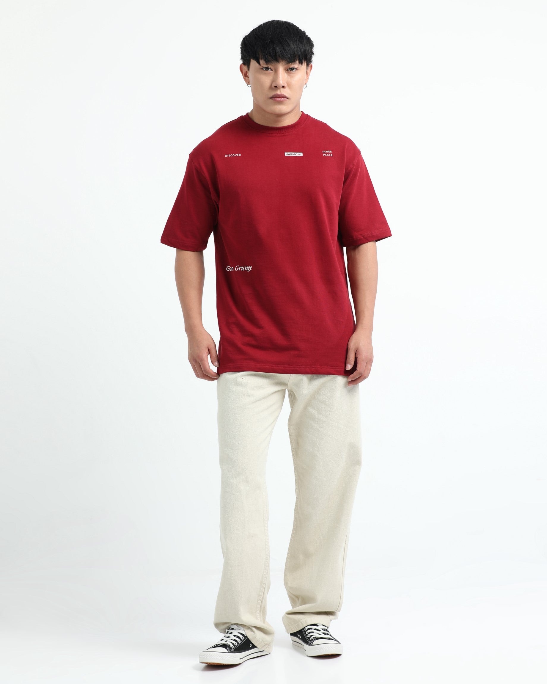 HARMONY MAROON TEE - Relaxed Fit