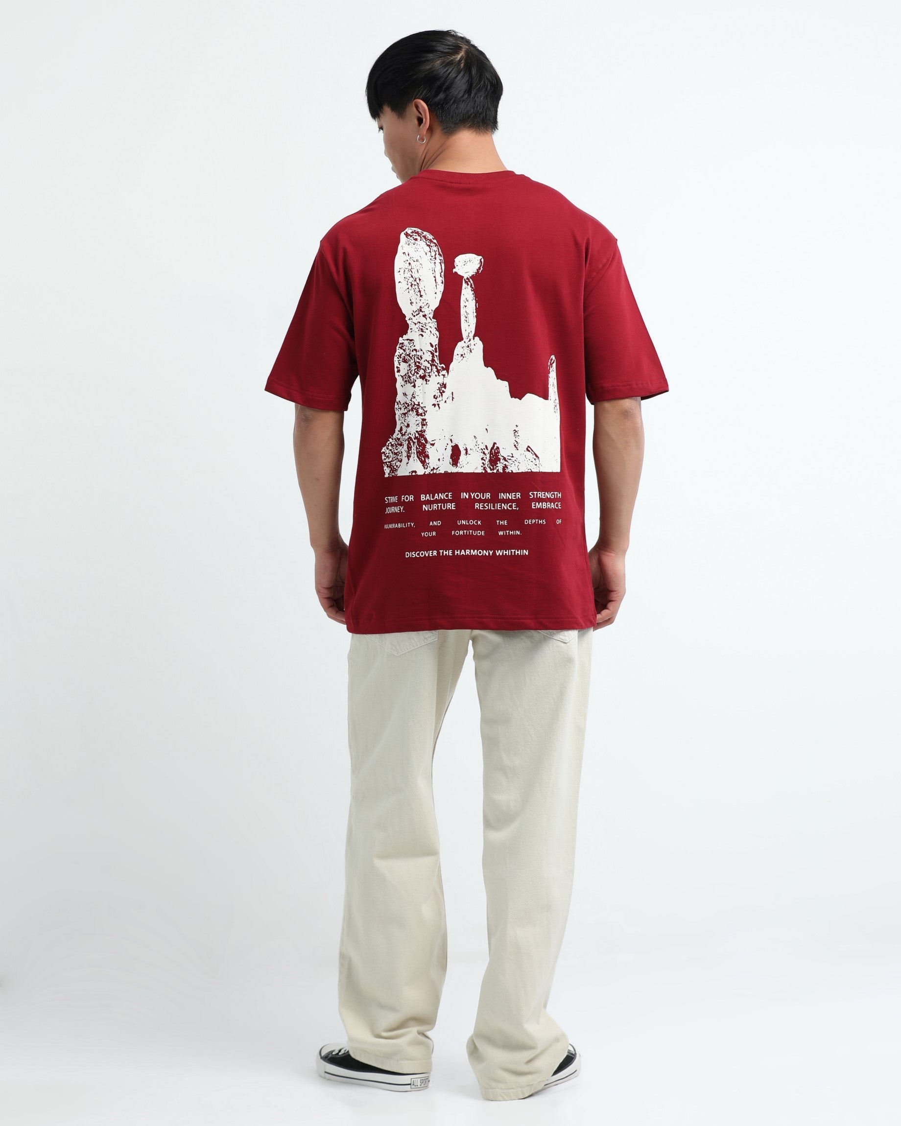 HARMONY MAROON TEE - Relaxed Fit