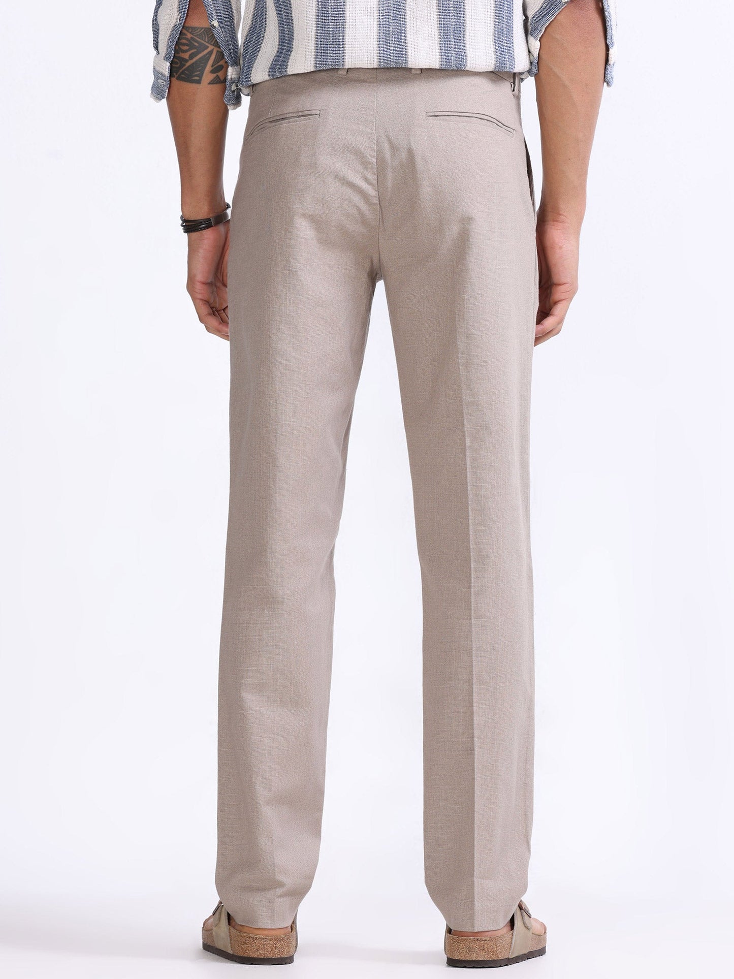 Raw Slub Dust Pleated Pant
