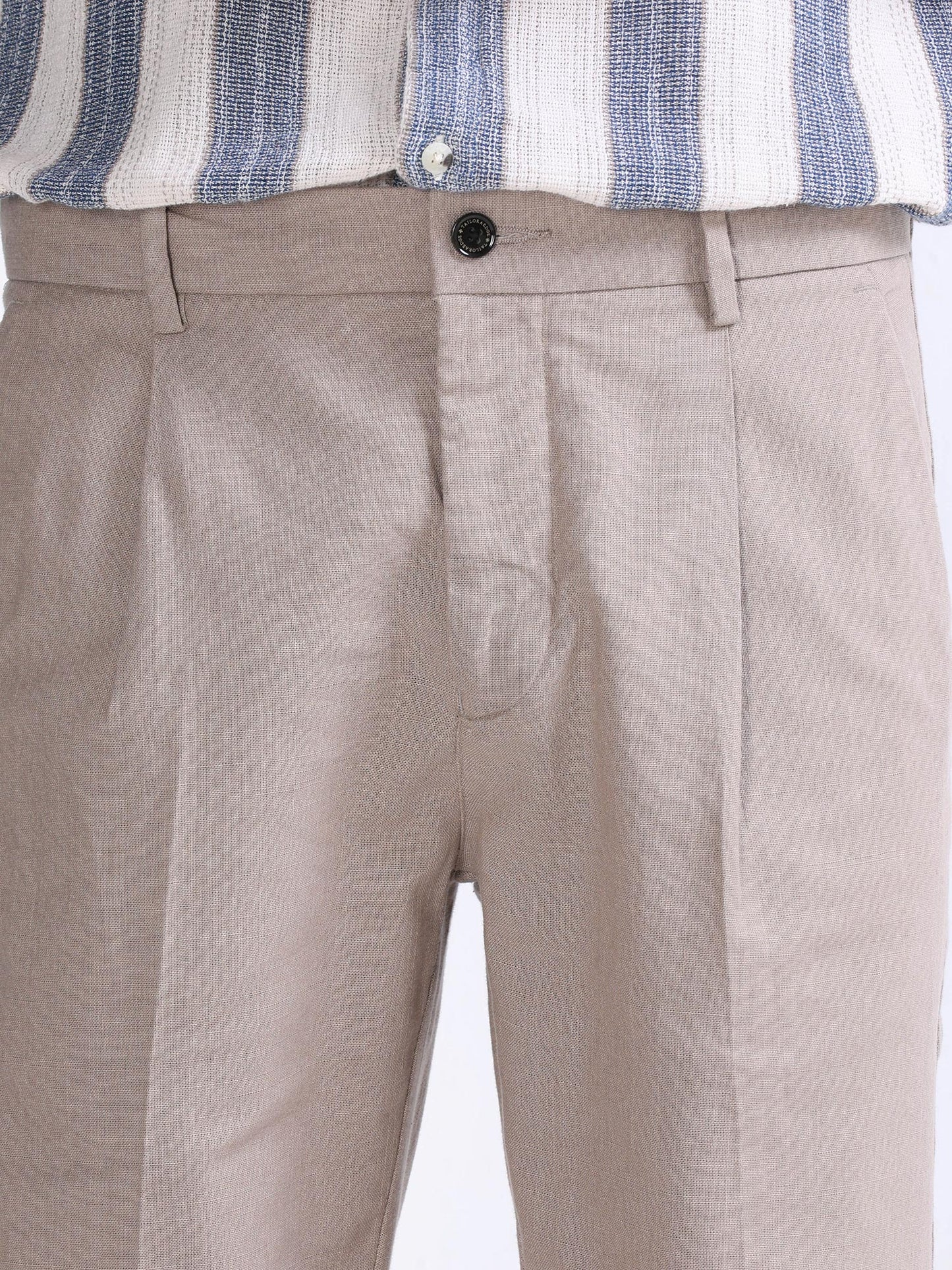 Raw Slub Dust Pleated Pant
