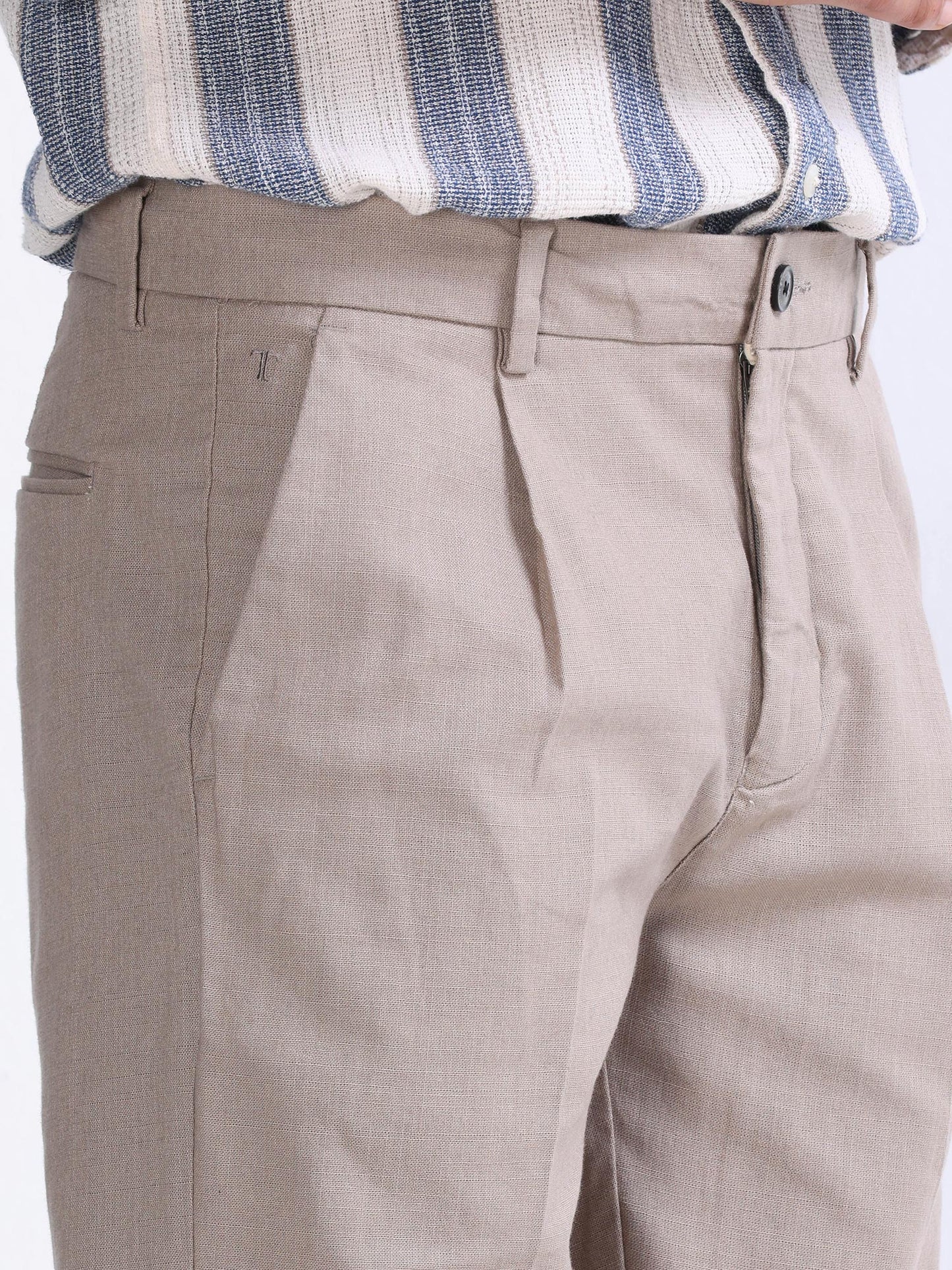 Raw Slub Dust Pleated Pant