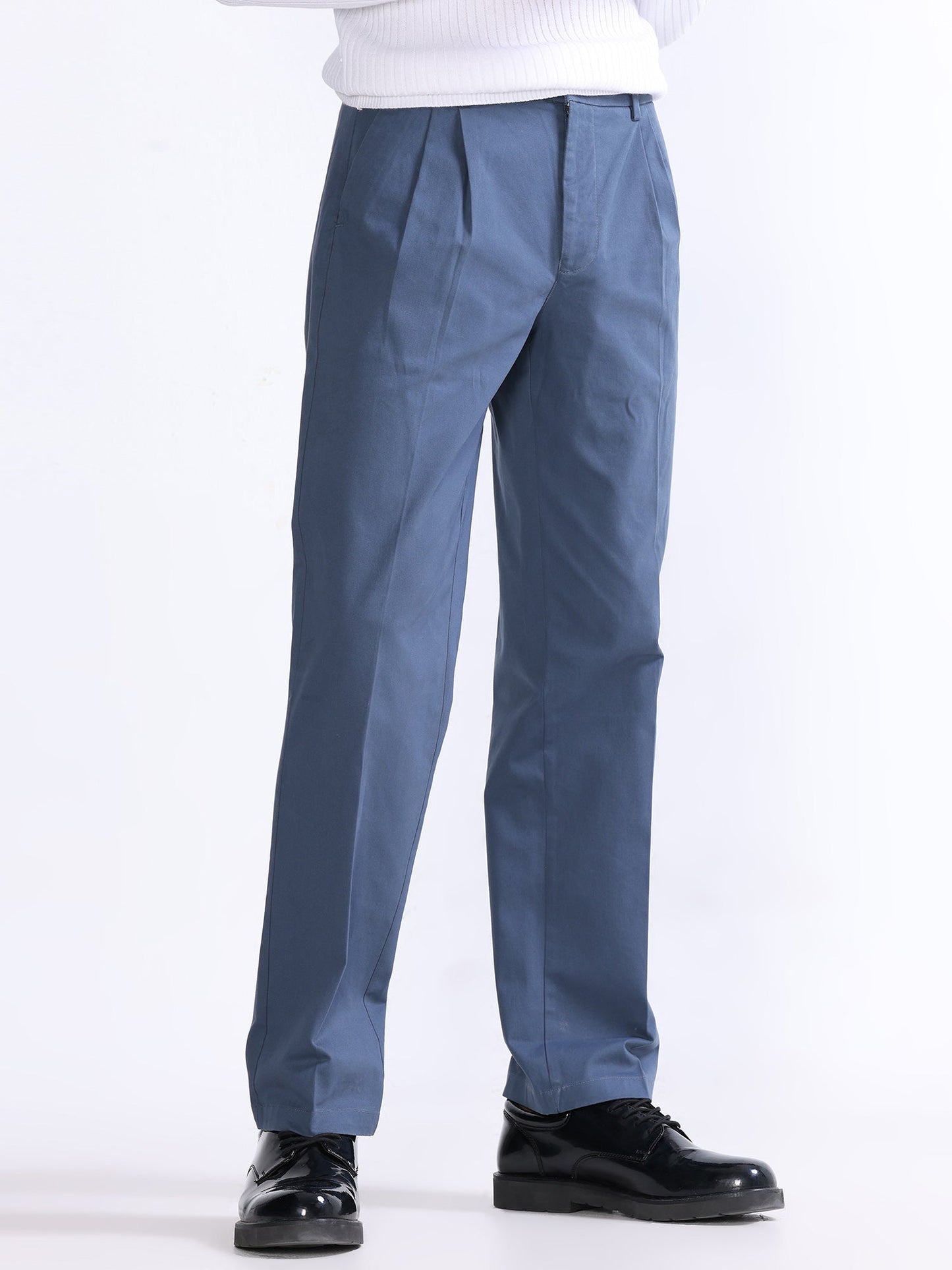 Duca Double Pleated Aqua Blue Relaxed Pant