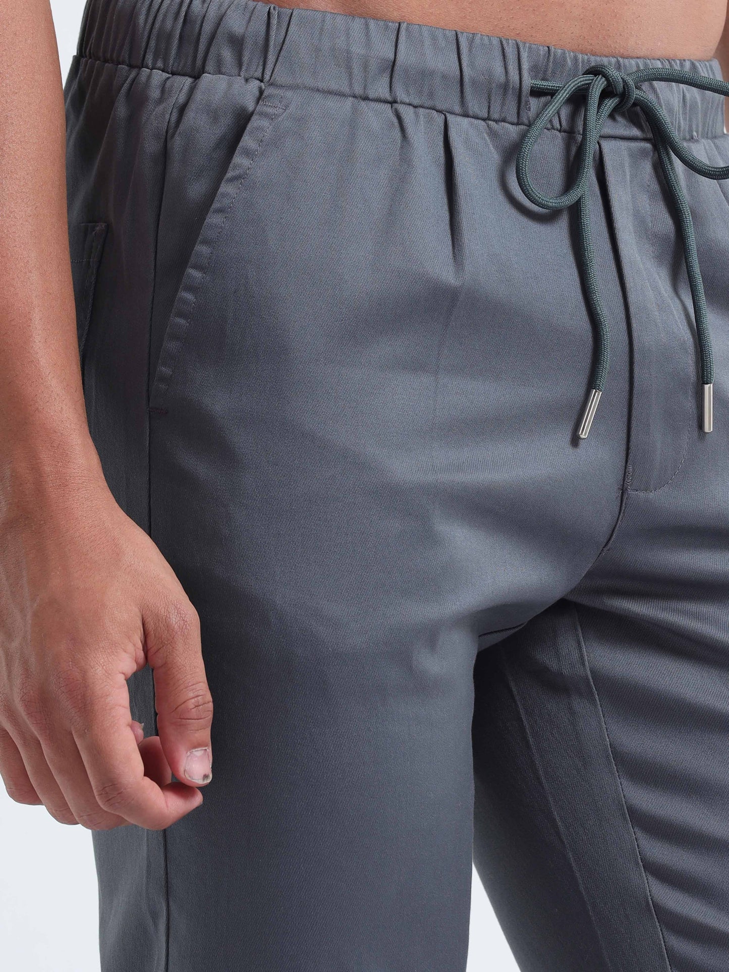 Rich Cotton Stone Blue Flexi Waist Ankle Pant