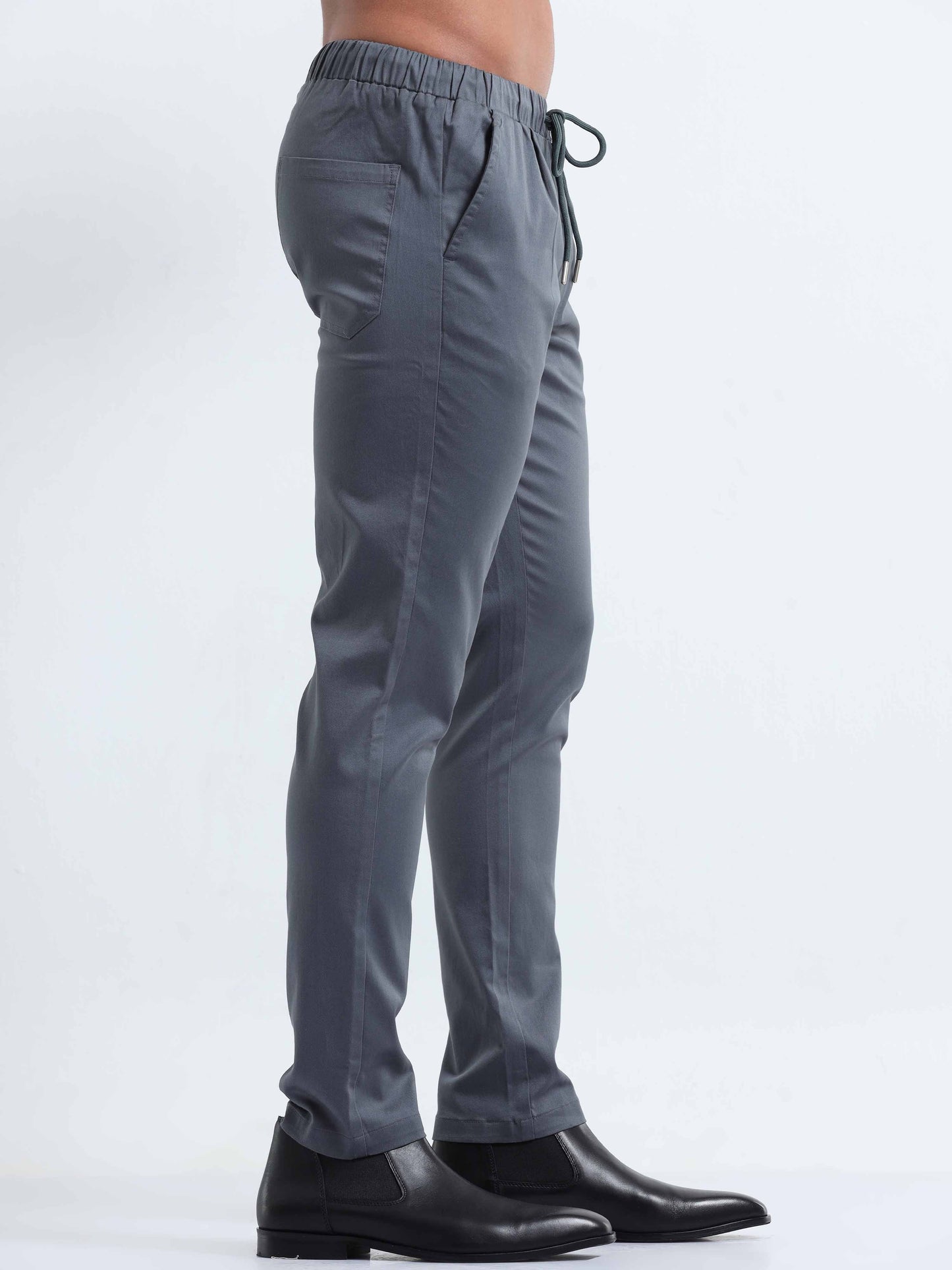 Rich Cotton Stone Blue Flexi Waist Ankle Pant